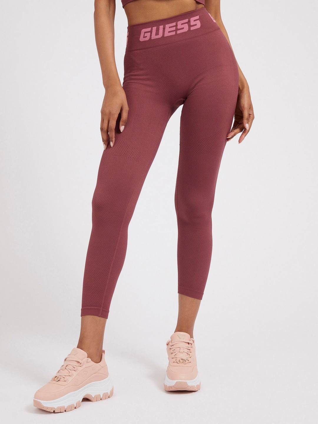 Wine Solid High-Rise Regular Fit Trudy Seamless Leggings