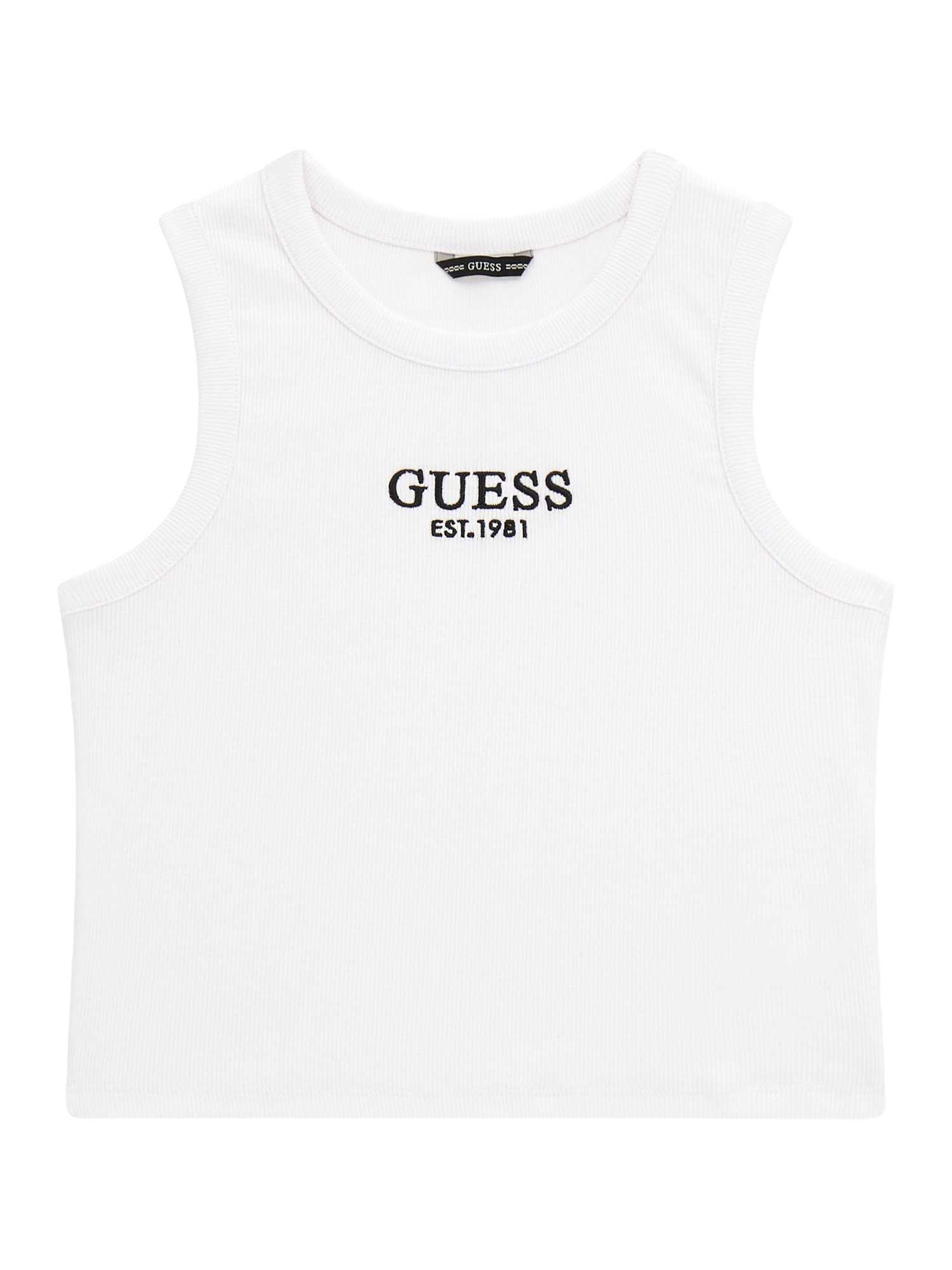 White Round Neck Sleeveless Solid Tank Top