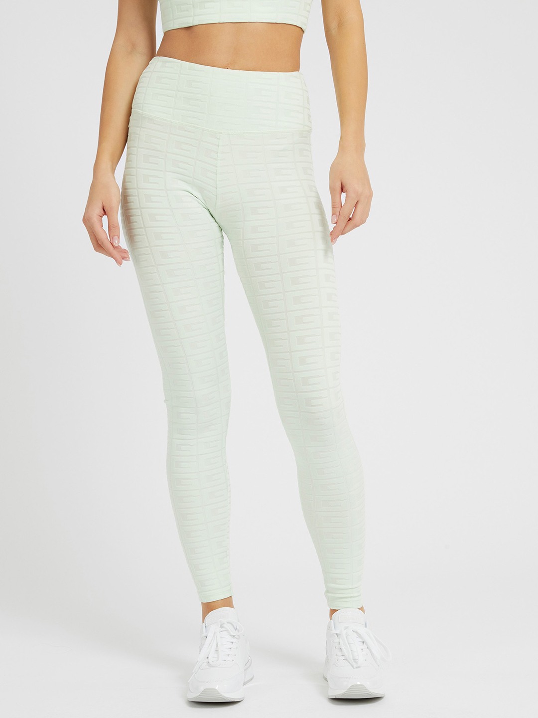 Guess Mint Polyester Blend Printed Leggings