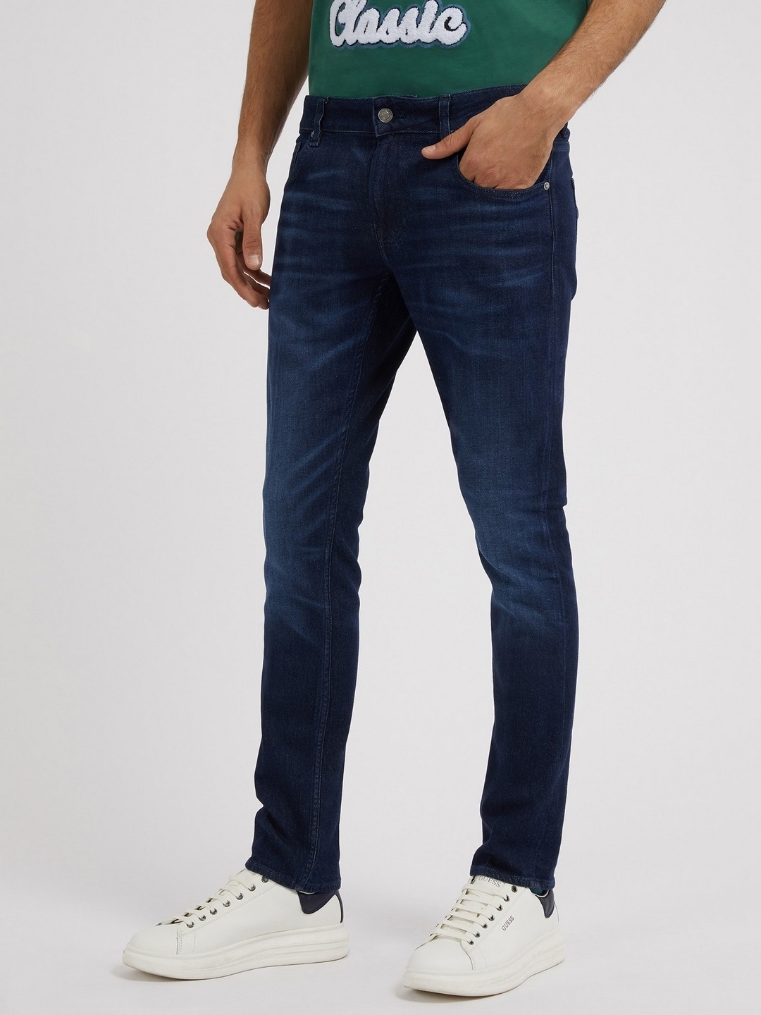 Clark Solid Mid Rise Skinny Denim Jeans