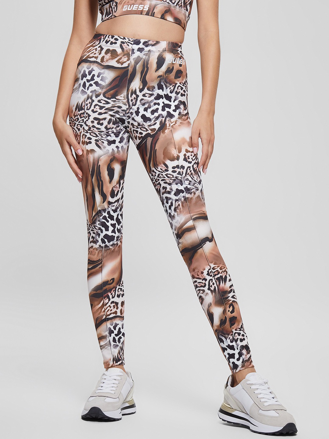 Guess Multi Polyester Blend Printed Leggings