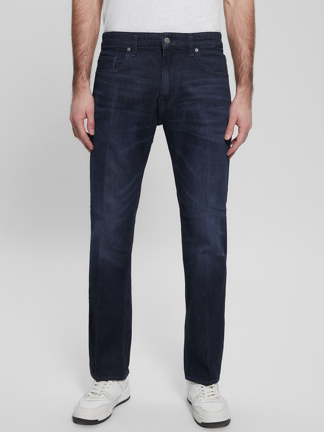 Men Blue Solid Mid-Rise Full Length Jeans