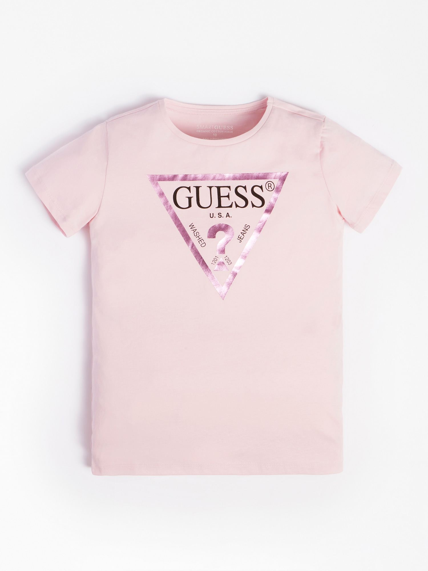 Pink Round Neck Short Sleeves Printed T-Shirt