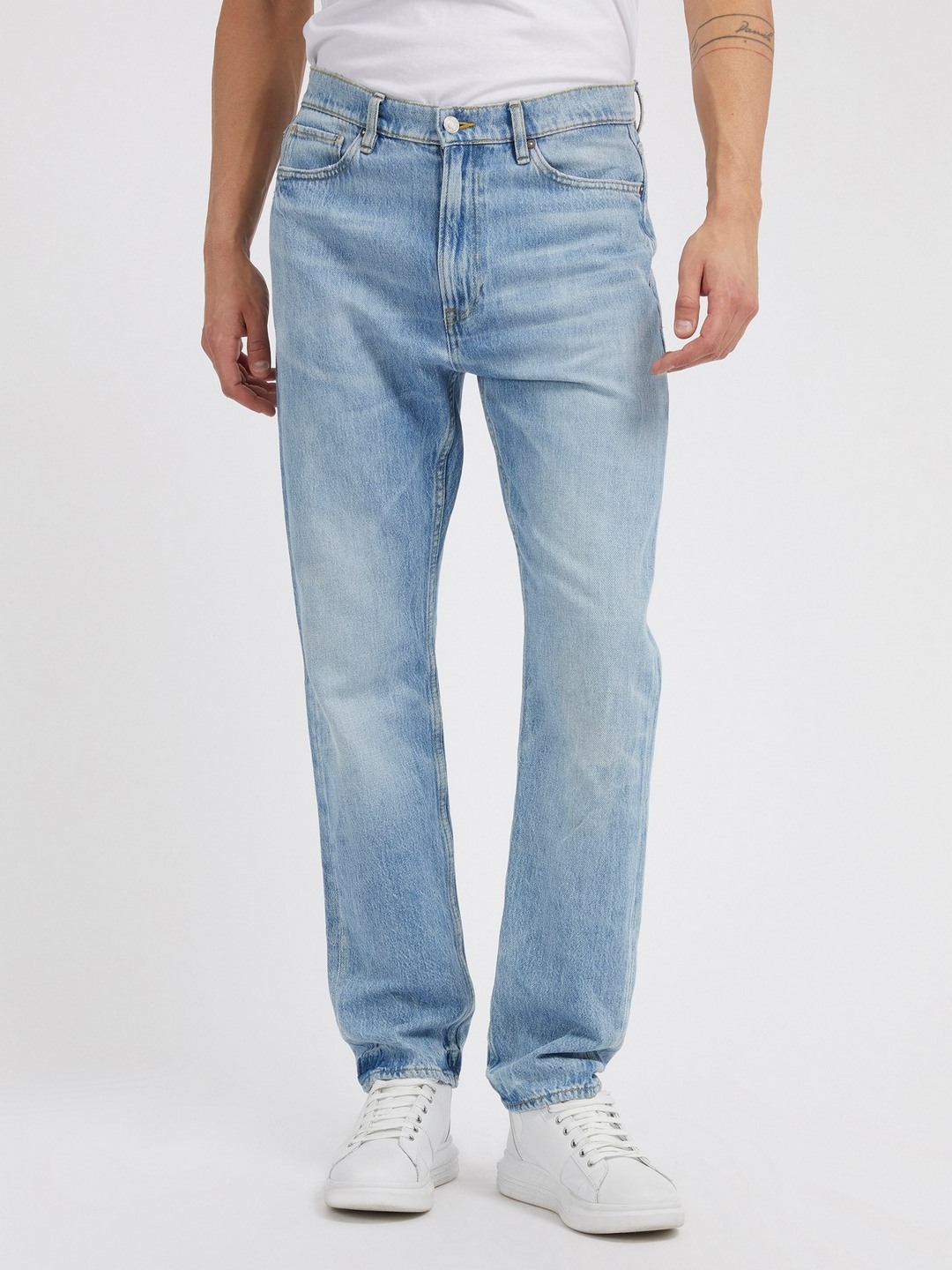 Blue Pure Cotton Solid Relaxed Fit Jeans