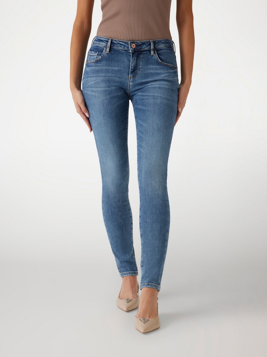 Blue Solid High-Rise Ankle Length Jeans