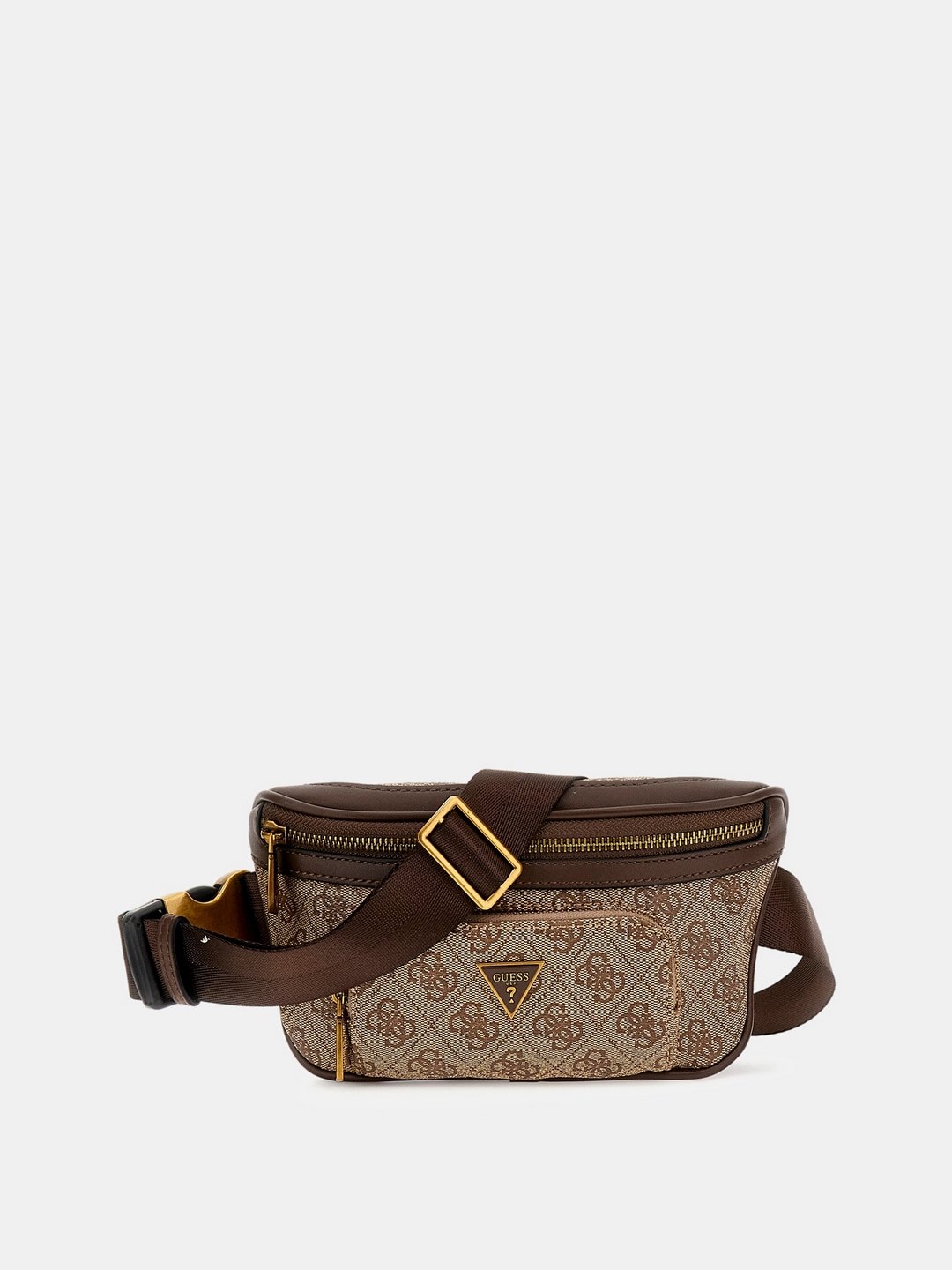 Beige Printed PU Waist Bag