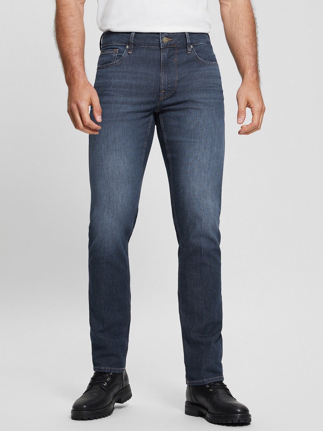 Ethic Solid Mid Rise Tapered Jeans