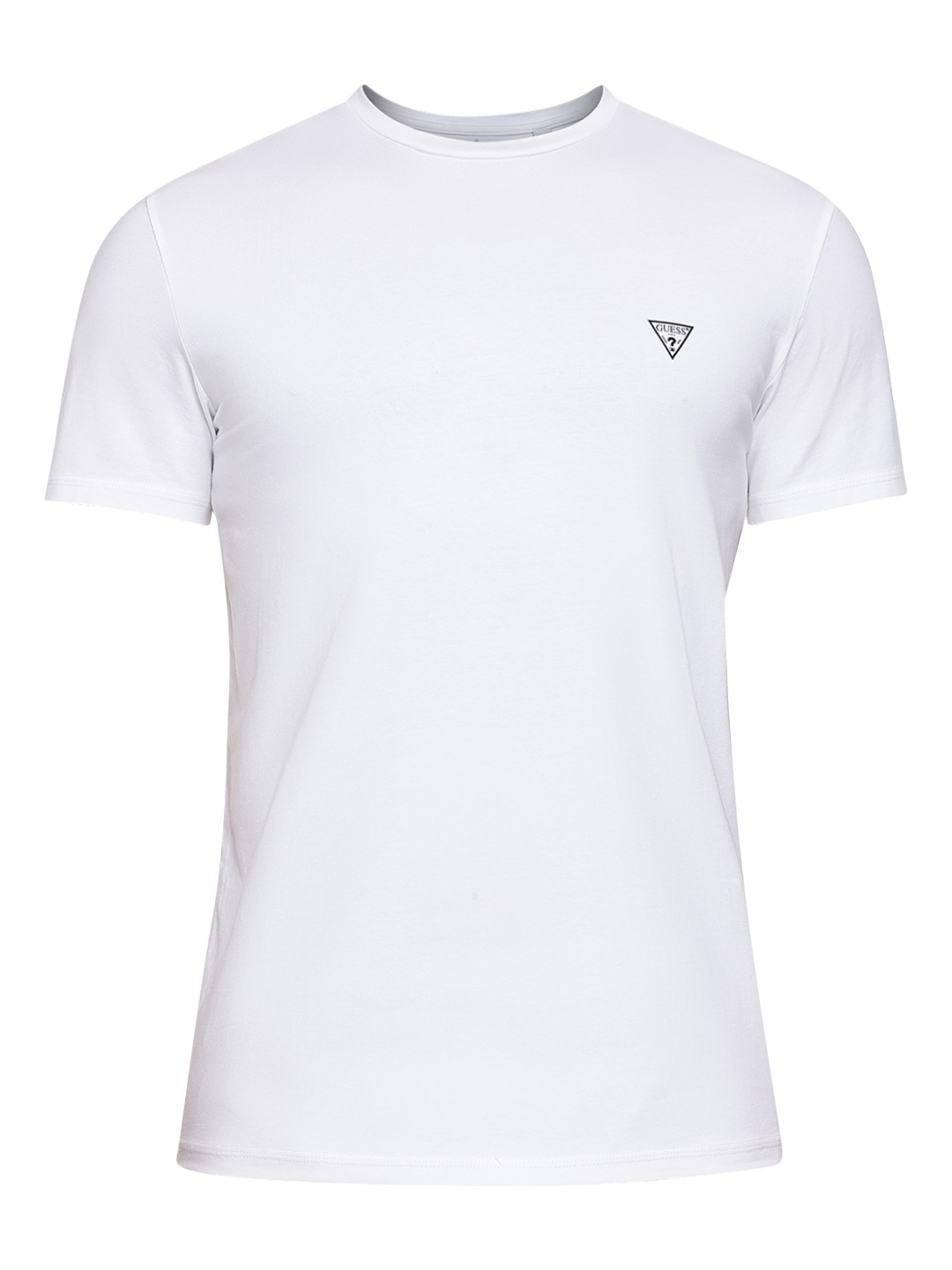 White Solid Crew Neck Caleb Hero T-Shirt