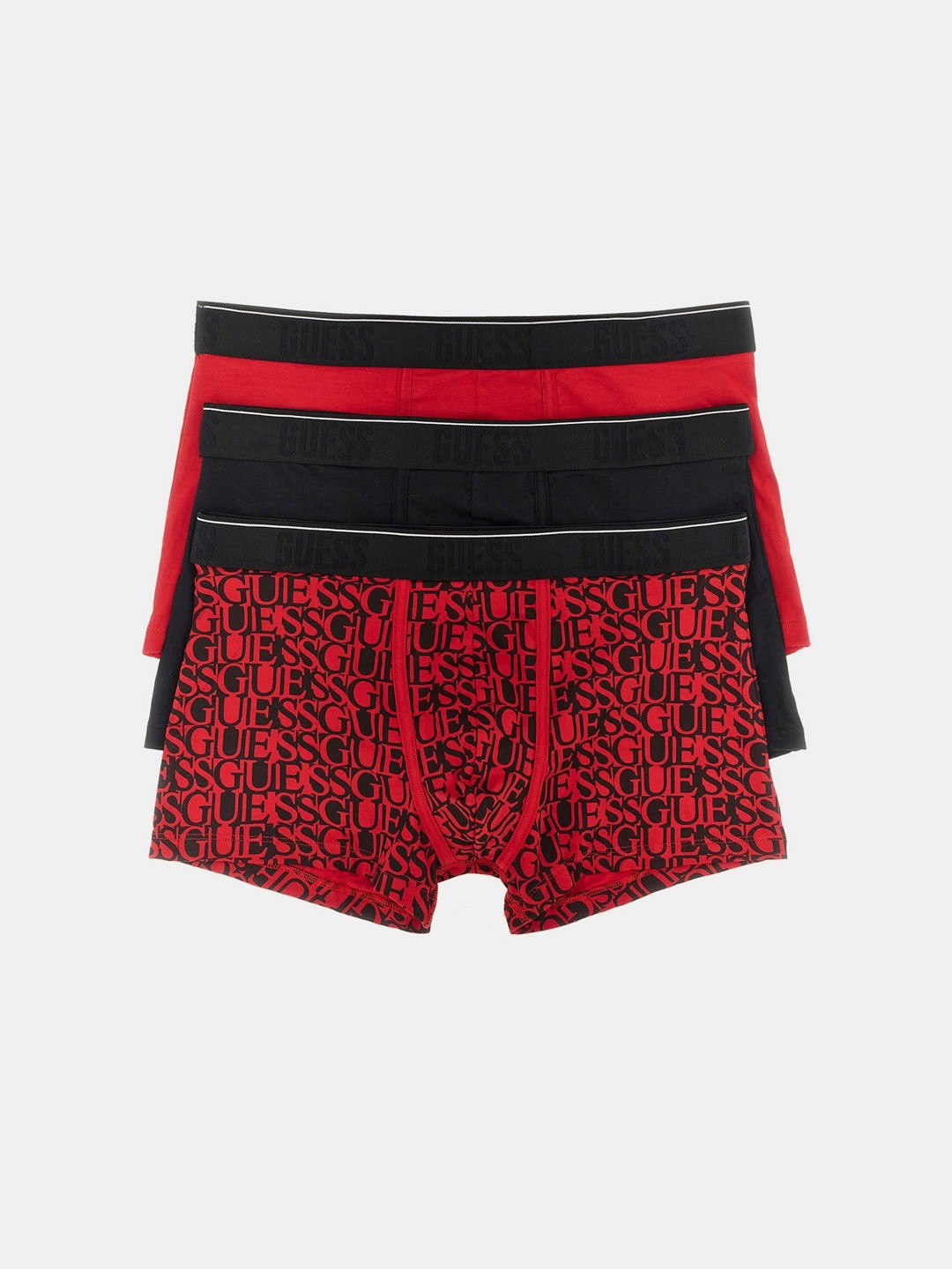 GUESS Red Guess Seal Men's Joe Boxer Trunk 3 Pack