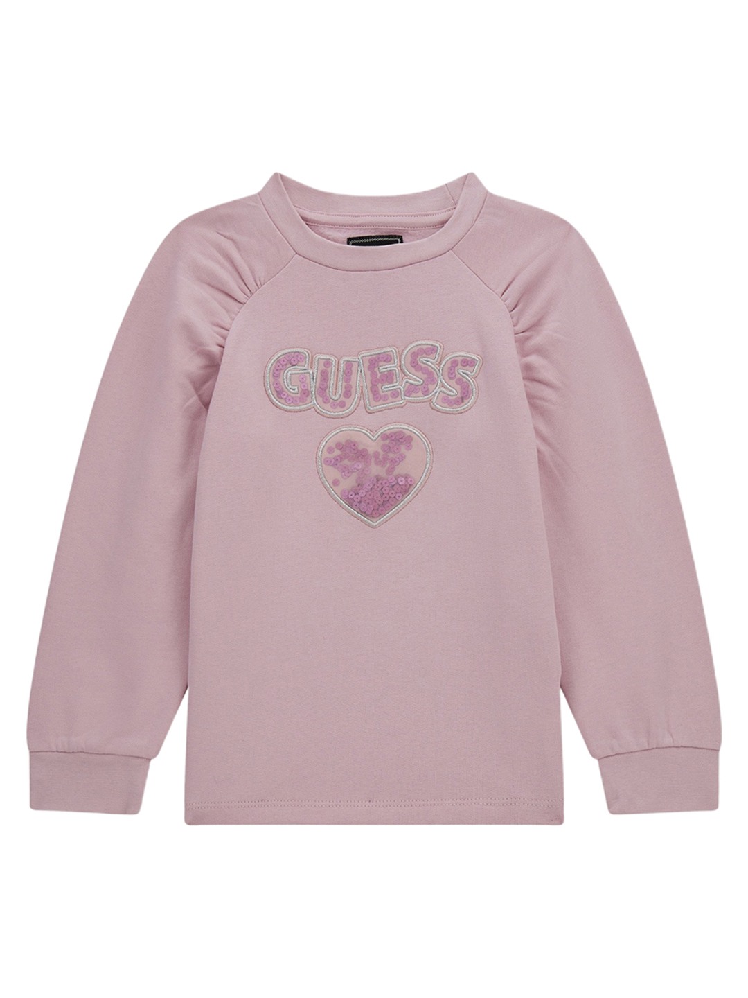 Pink Round Neck Full Sleeves Embroidered Sweatshirt