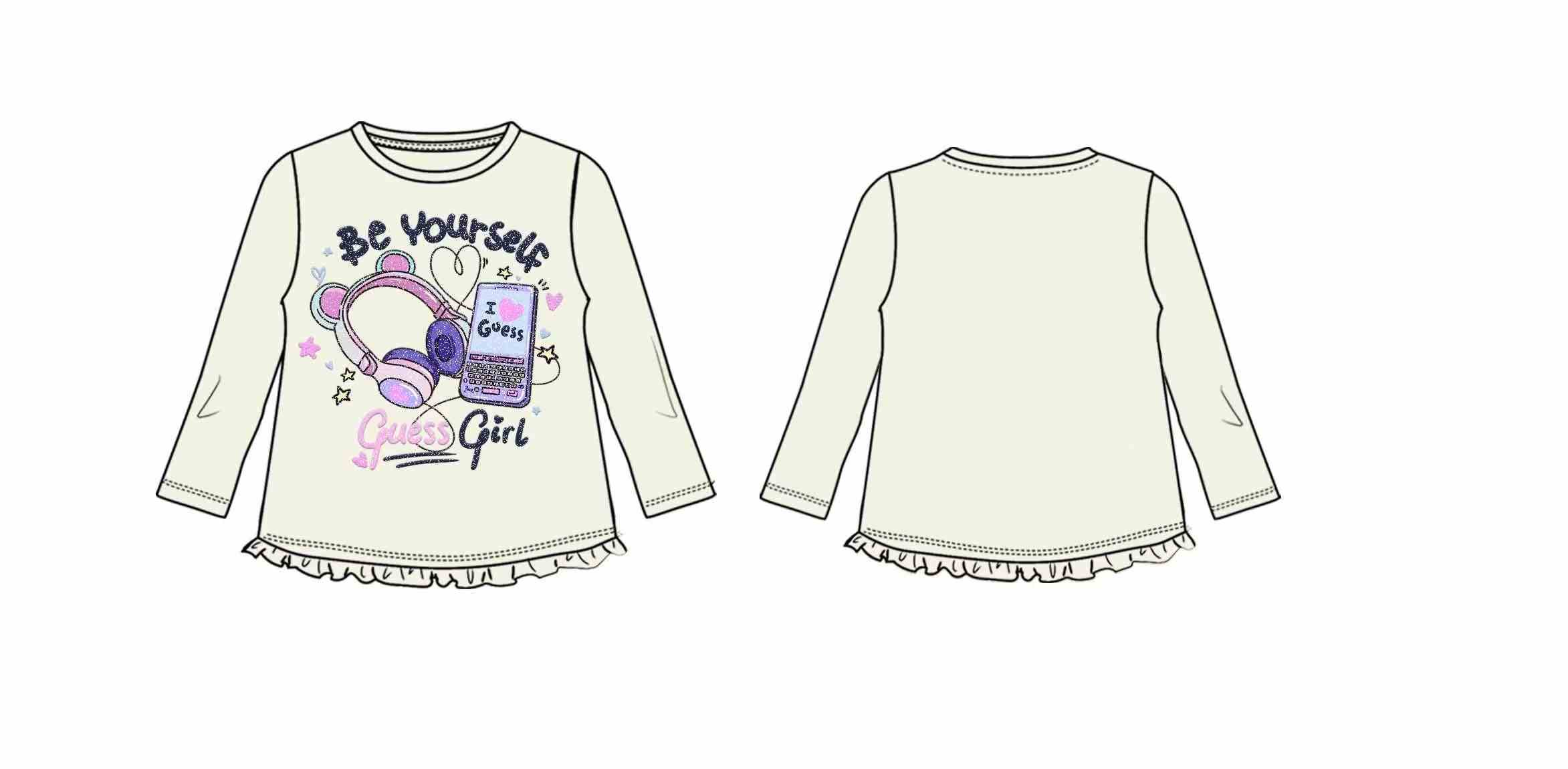 Green Round Neck Full Sleeves Printed T-Shirt