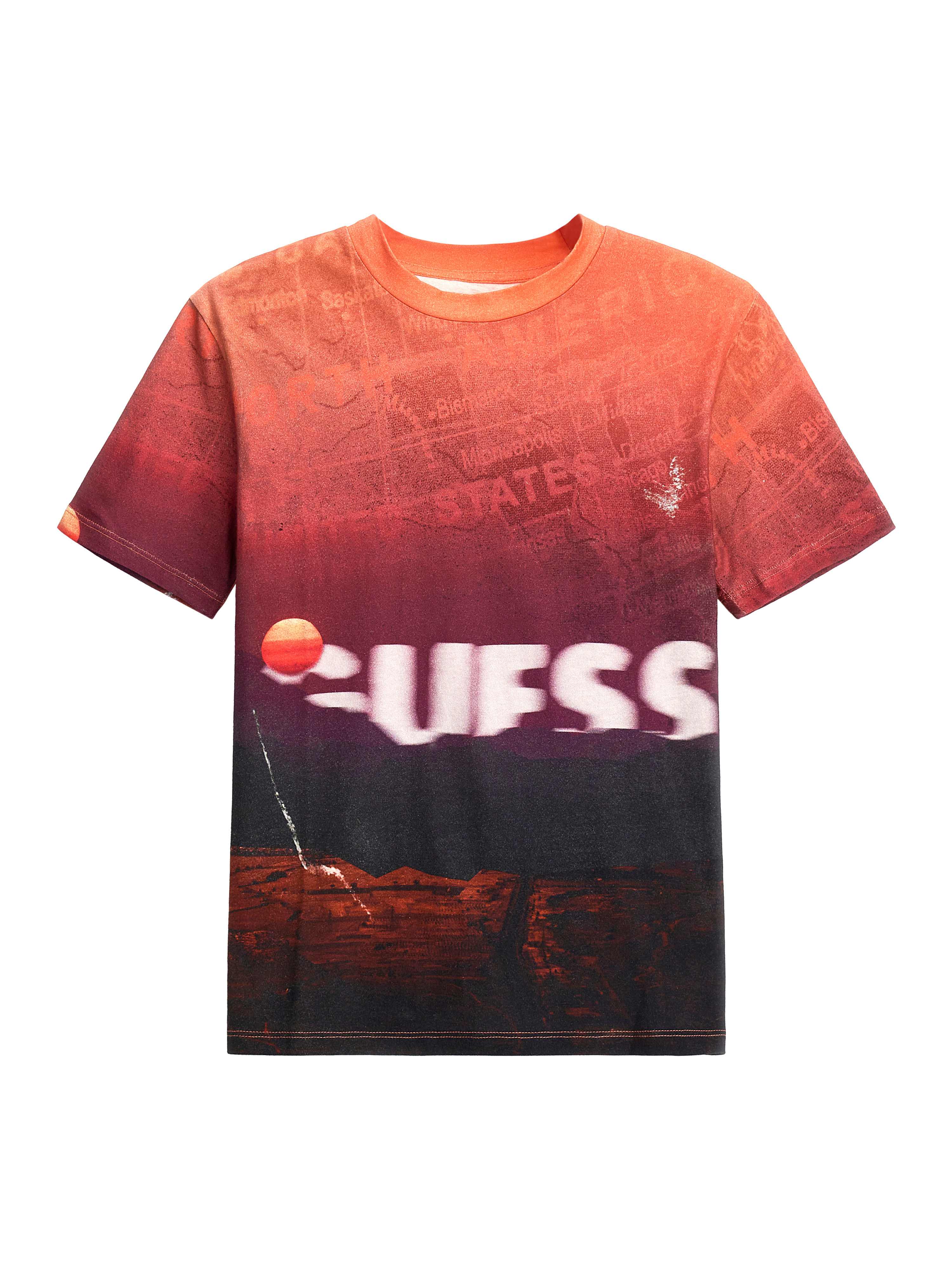 Multi Round Neck Short Sleeves Printed T-Shirt