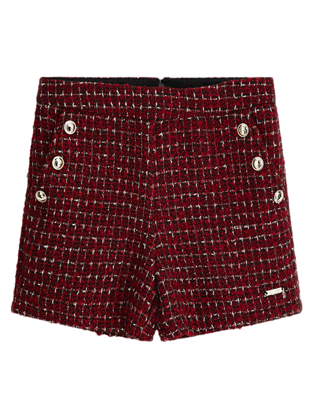 Red Self Design Hot Shorts