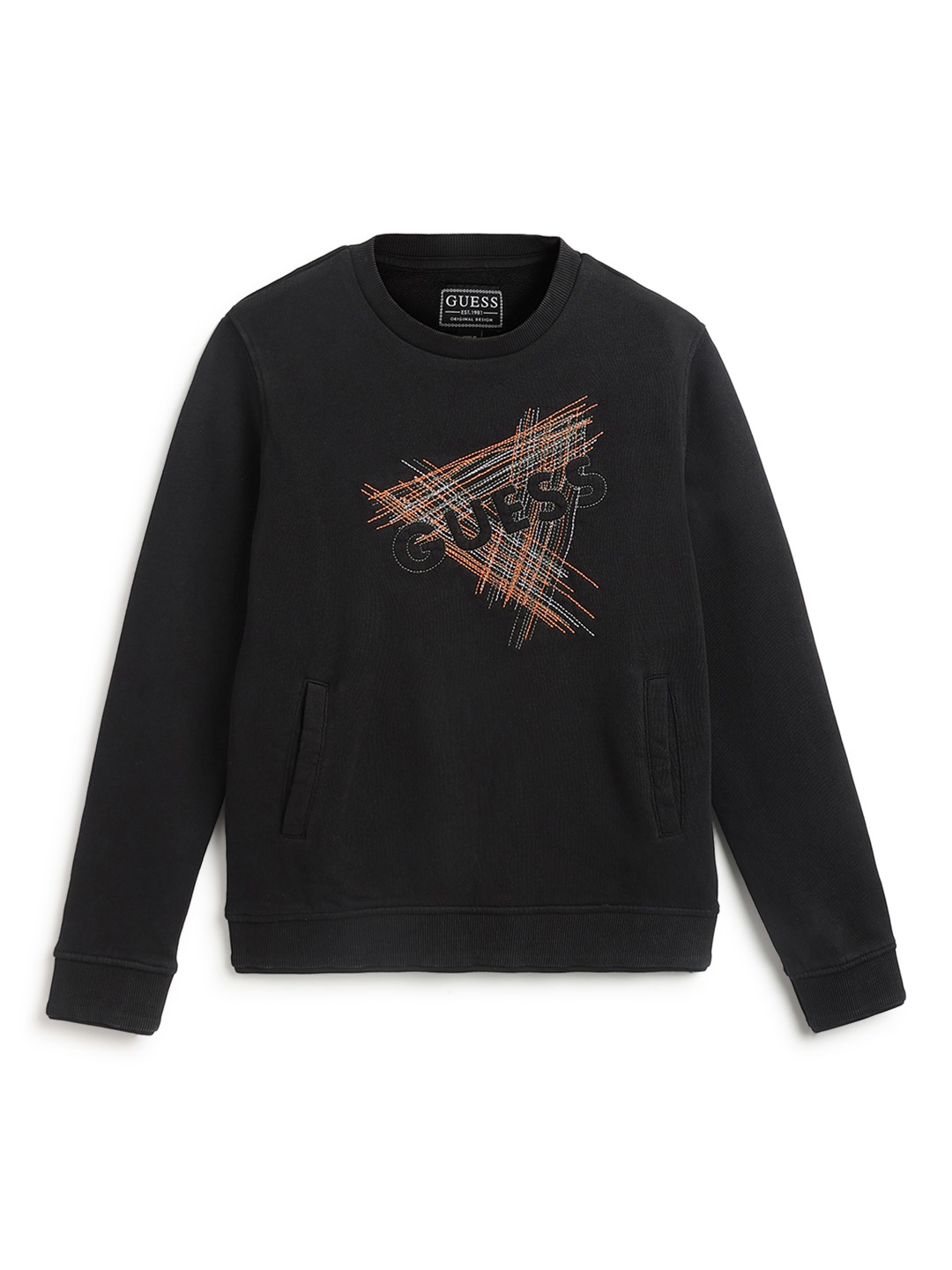 Black Printed Round Neck Active Sweatshirt