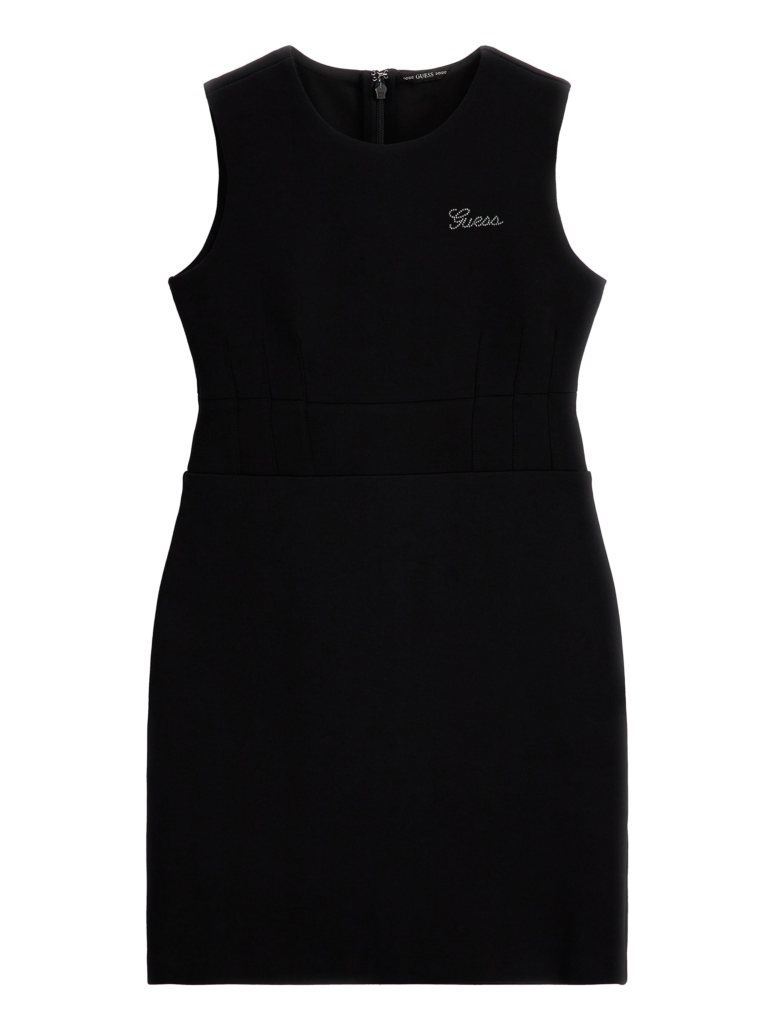 Black Round Neck Sleeveless Solid Bodycon Dress