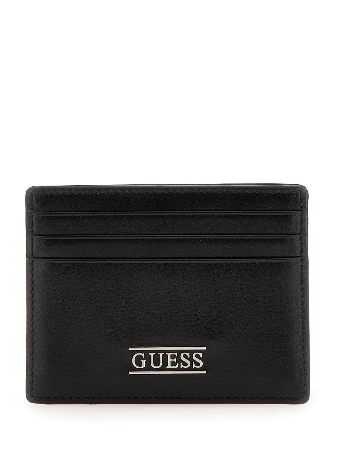Black Solid Leather Card Holder