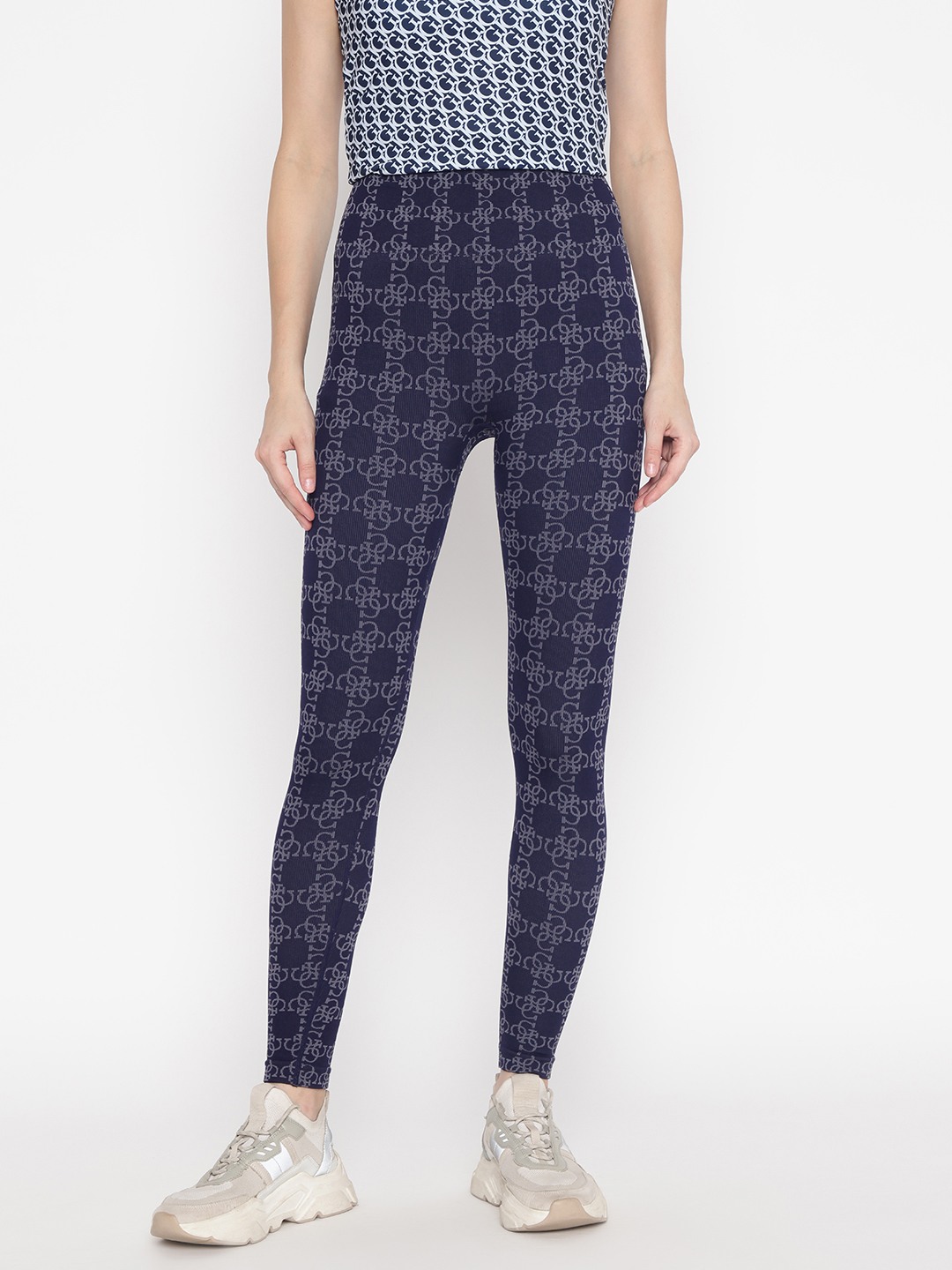 Dark Blue Printed Legging
