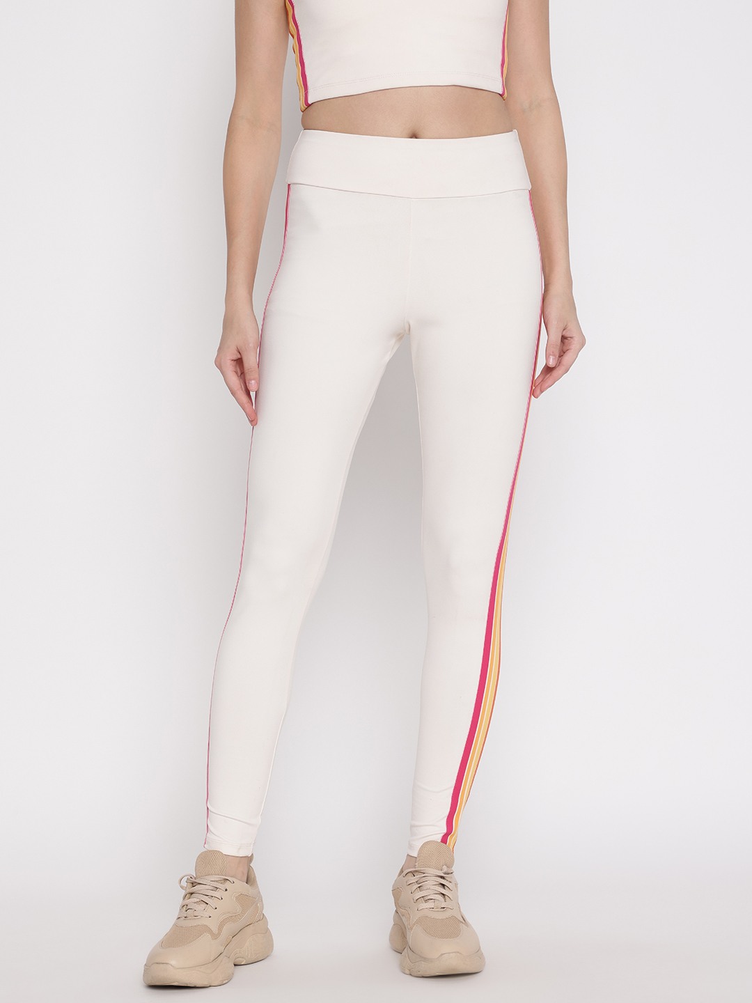 Off White Striped Legging