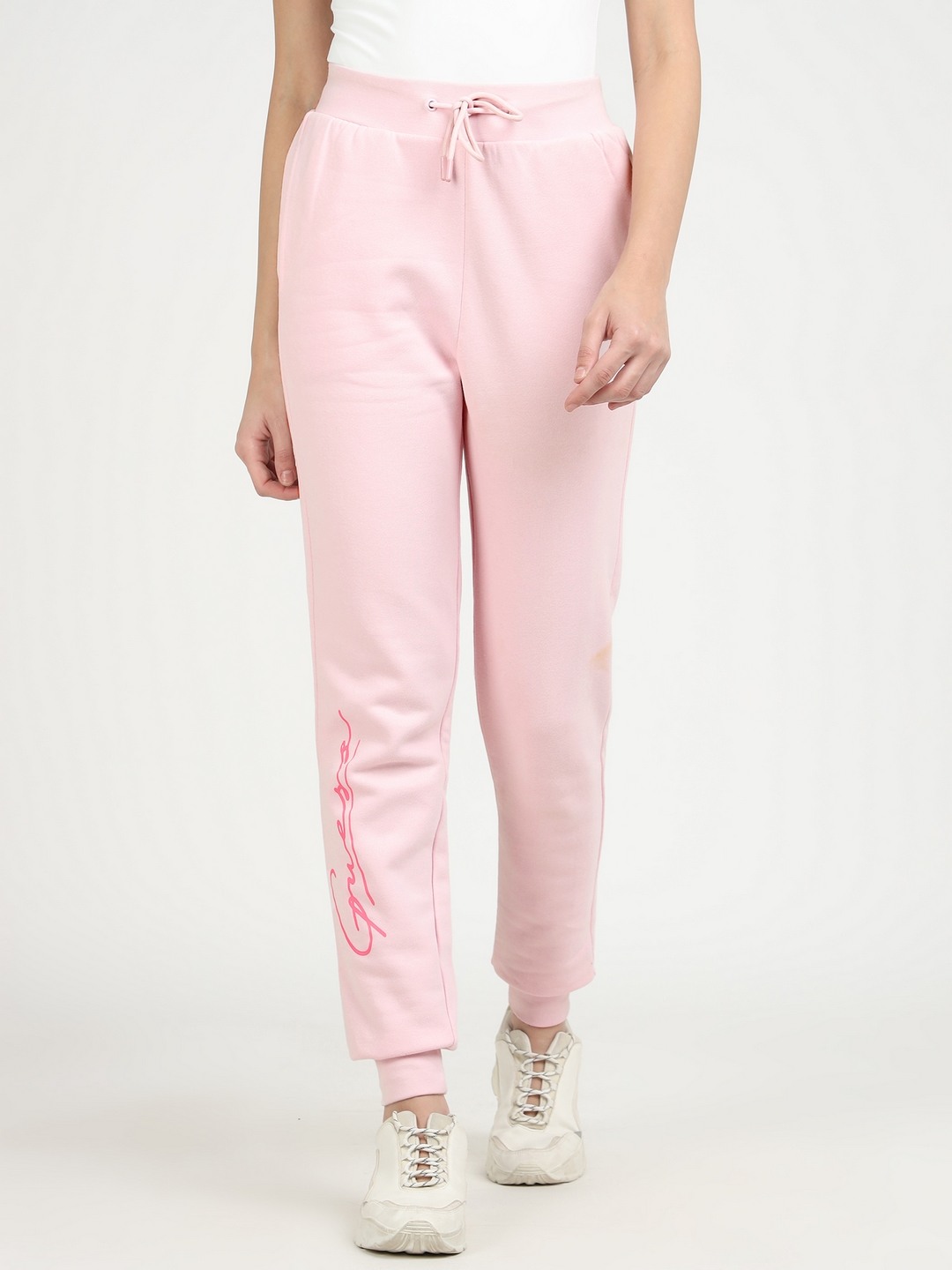 Coral Polyester Blend Solid Jogger Pant