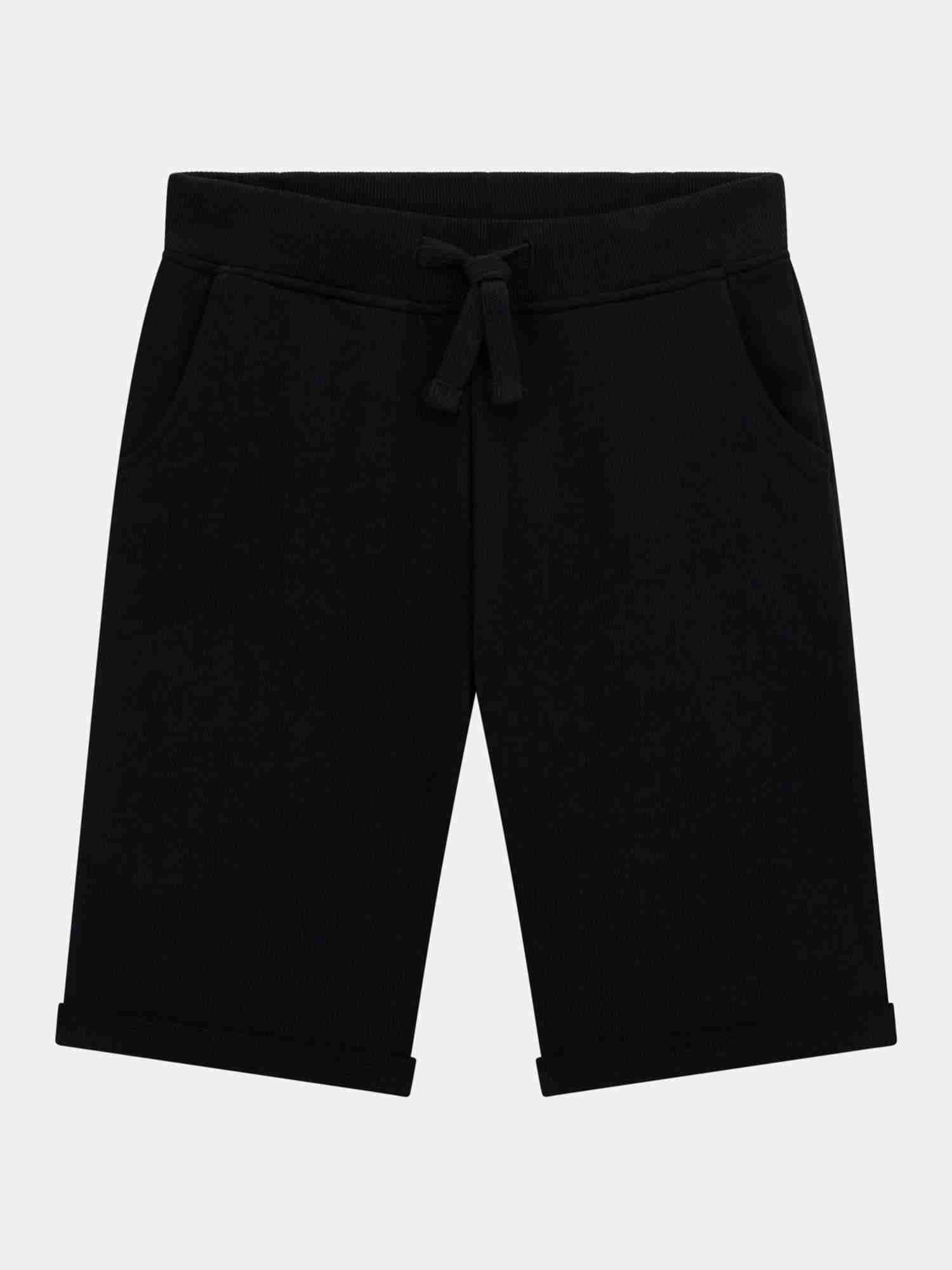 Black Solid Shorts