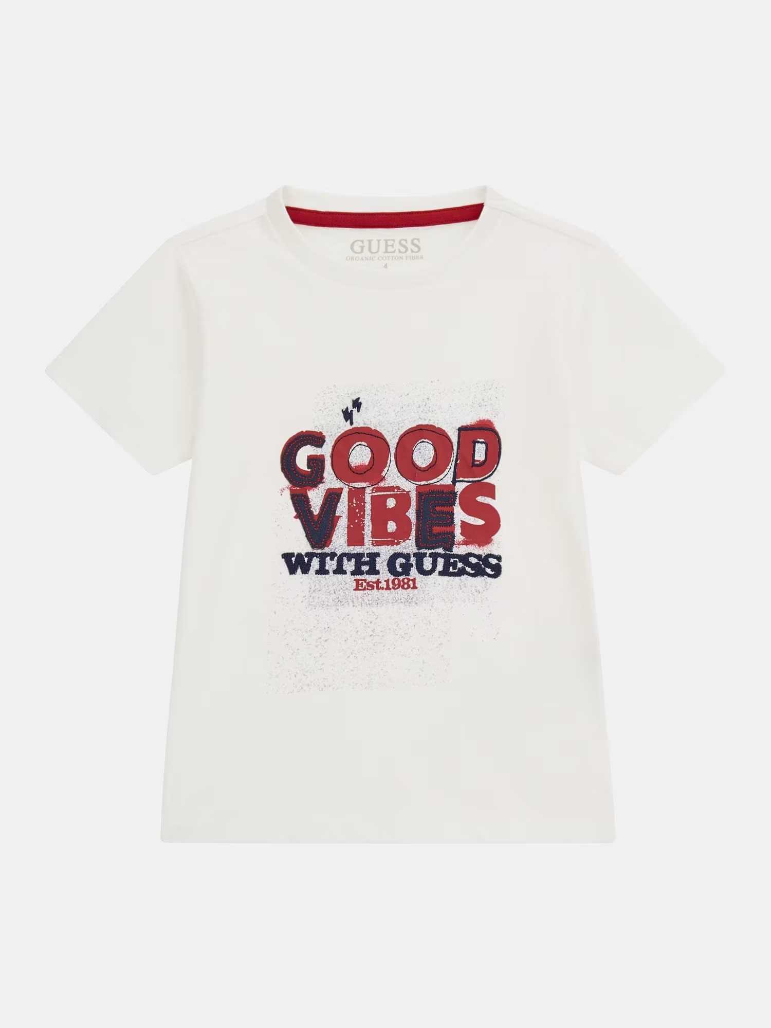 White Round Neck Short Sleeves Printed T-Shirt