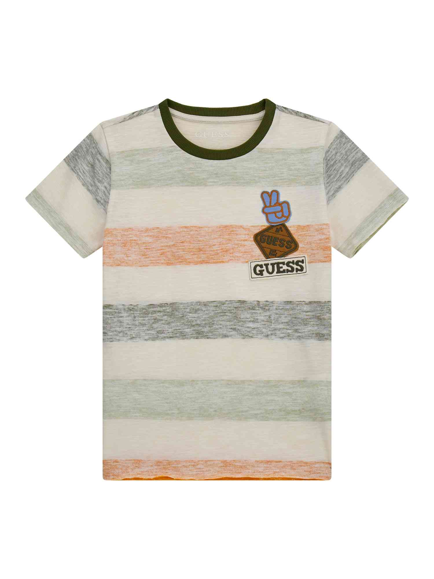 Multi Round Neck Short Sleeves Striped T-Shirt