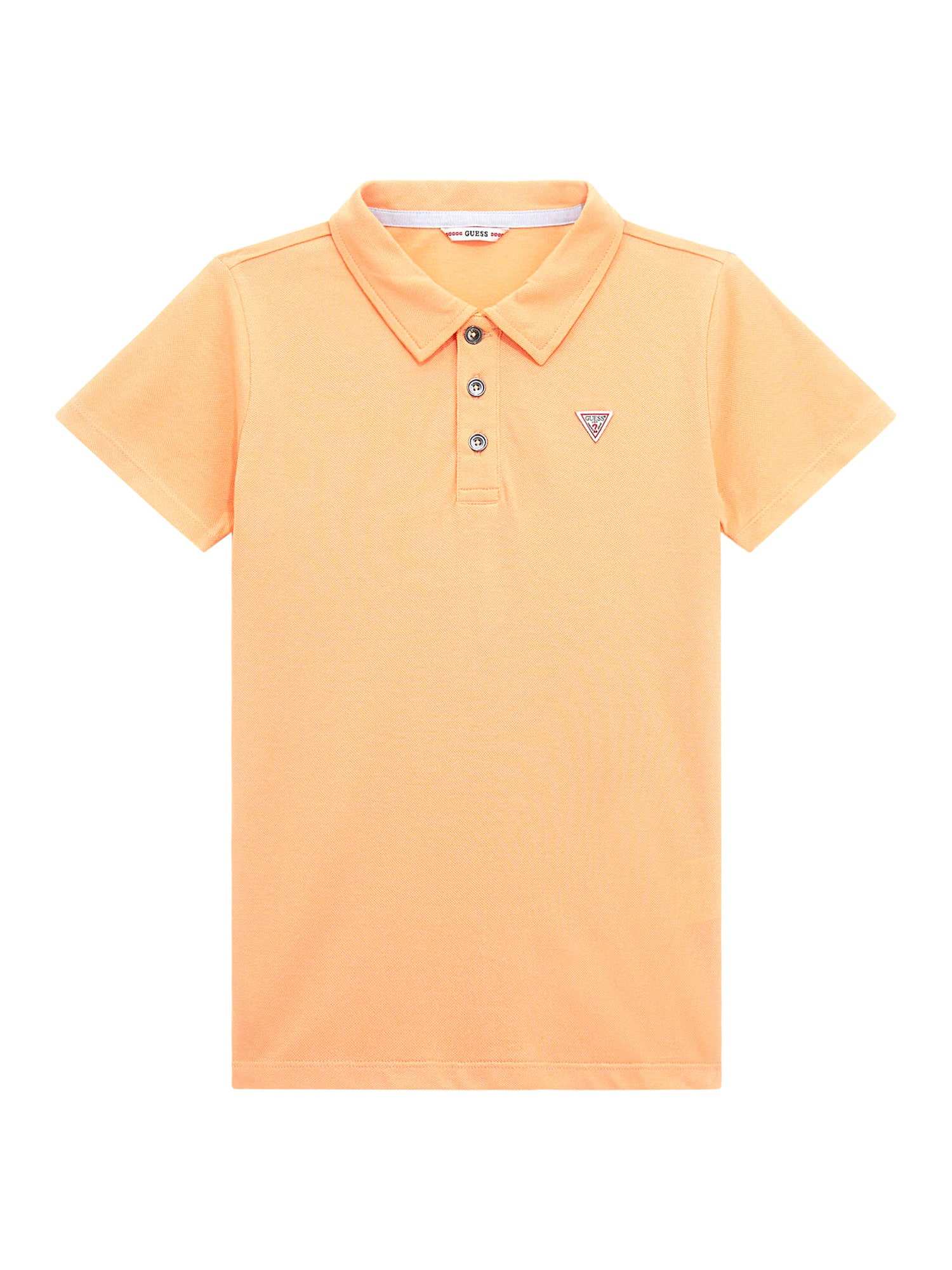Orange Polo Collar Short Sleeves Solid Polo T-Shirt