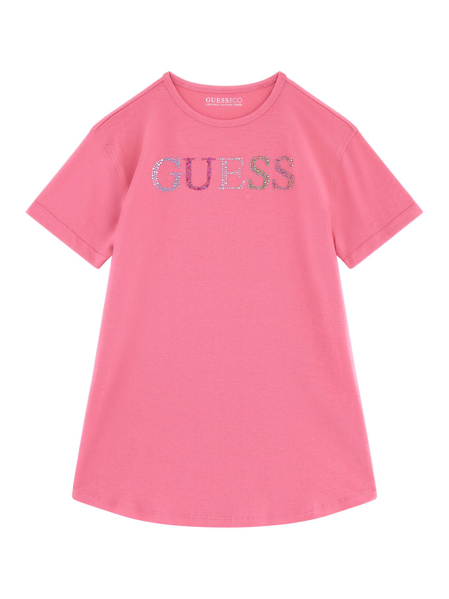 GUESS Scared Pink Cotton Kids T-Shirt Regular Fit