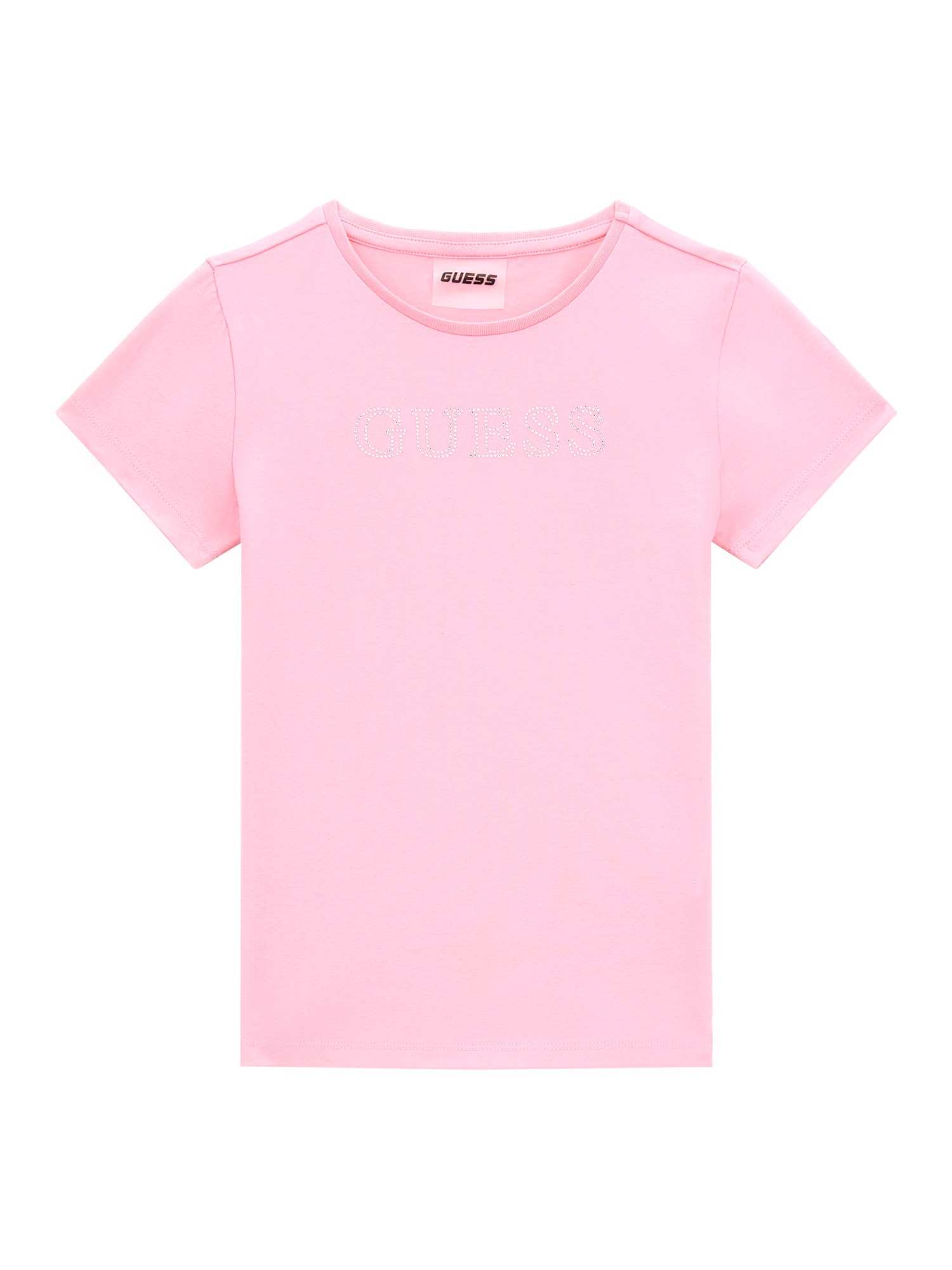 Pink Round Neck Short Sleeves Solid T-Shirt