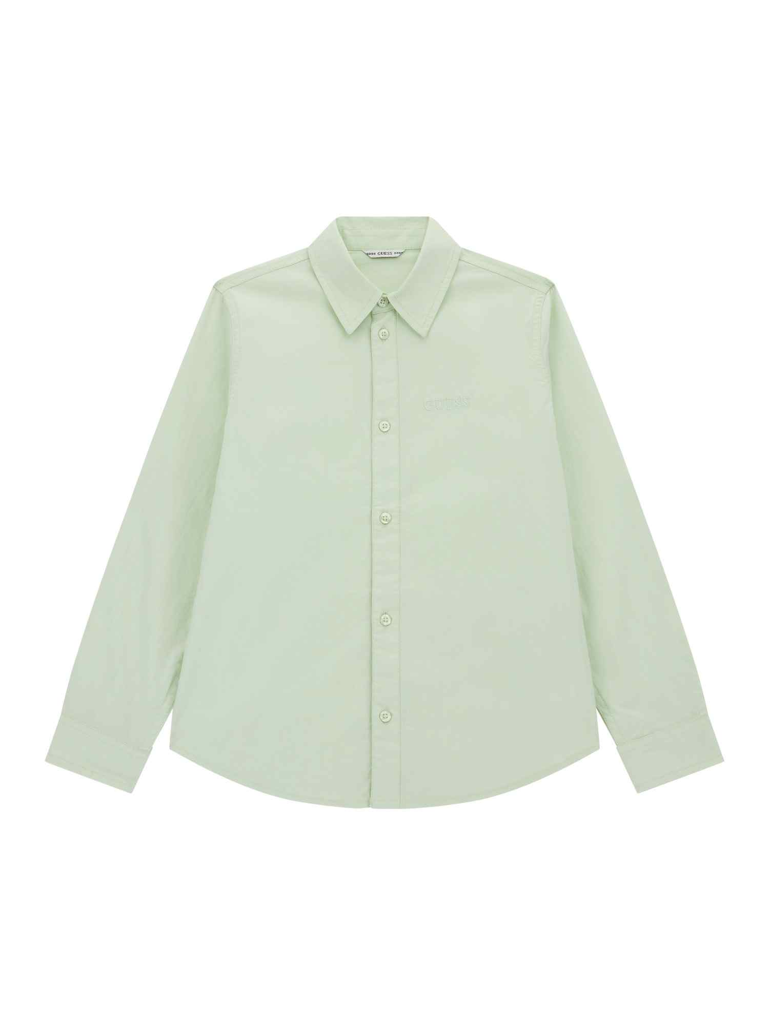Green Spread Collar Full Sleeves Solid Shirt
