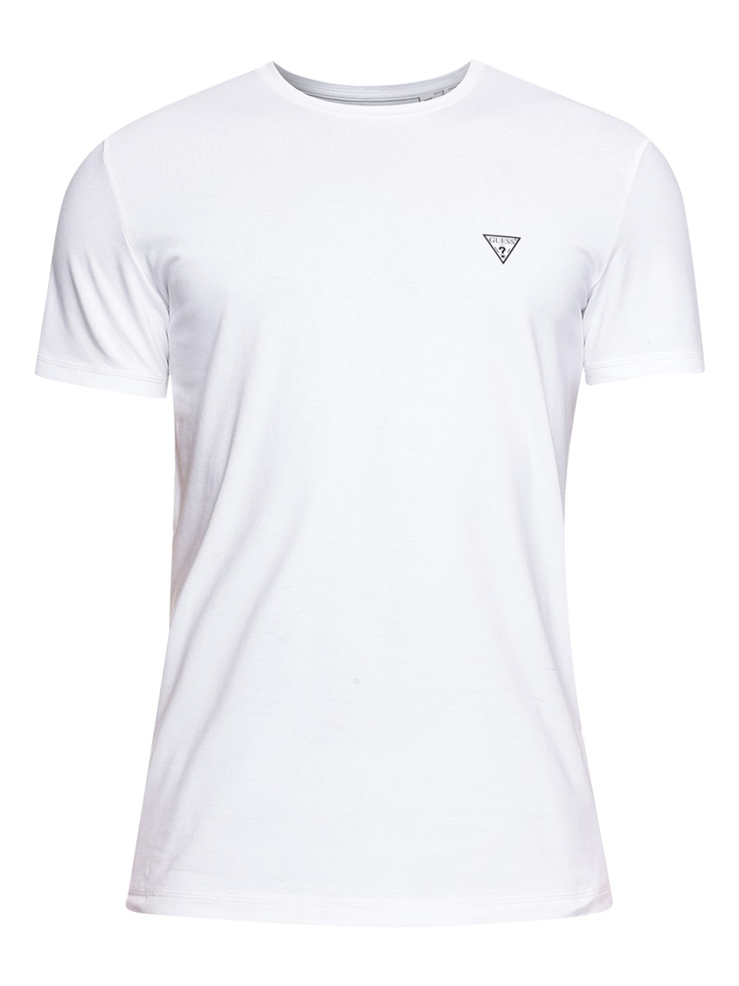 White Solid Crew Neck Caleb Hero T-Shirt