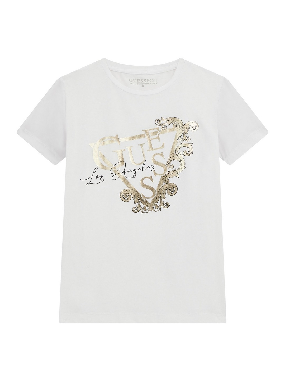 Pure White Pure Cotton Printed Dip Dye T-Shirt