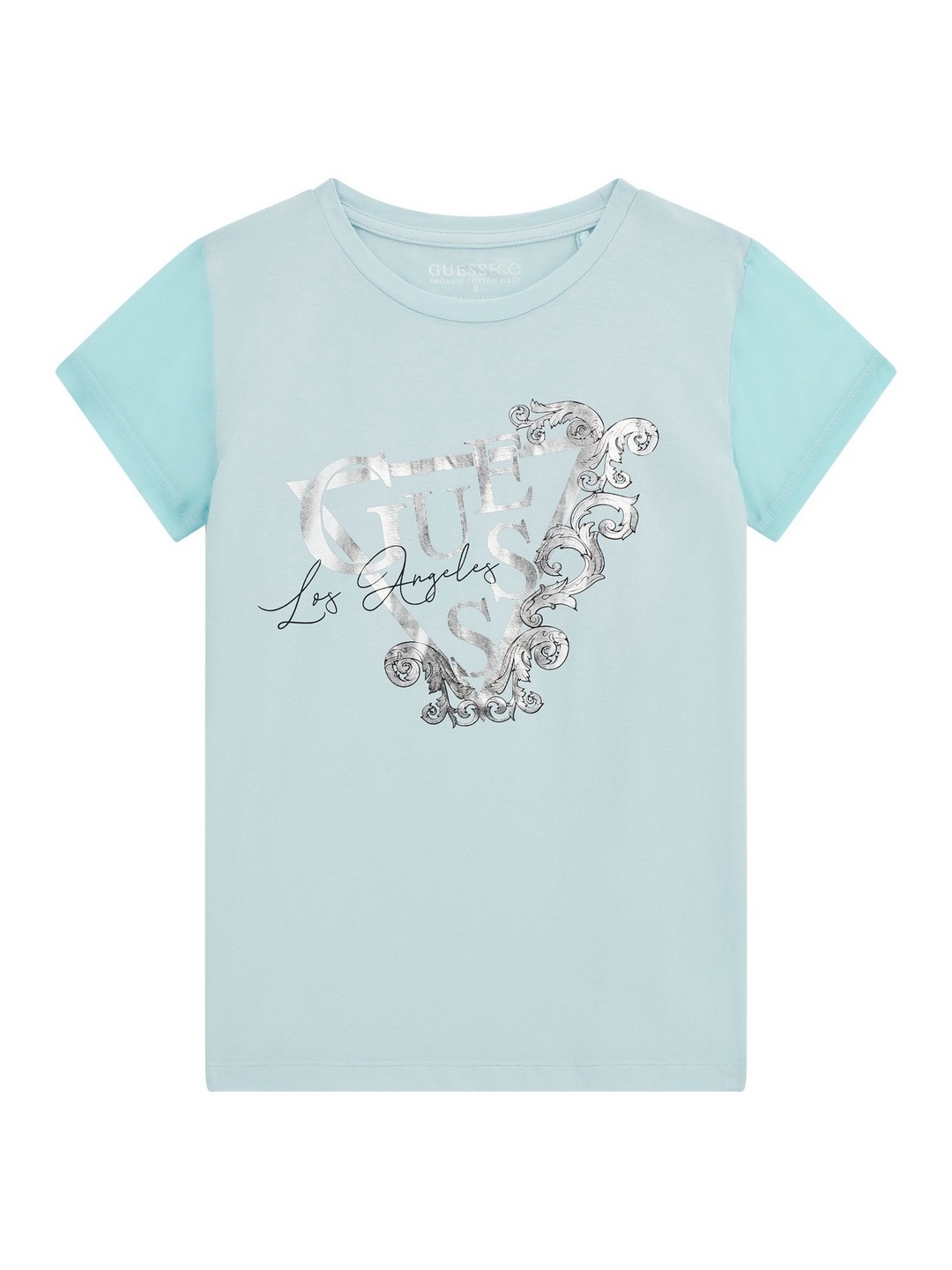 Cloudy Blue Cotton Blend Printed T-Shirt