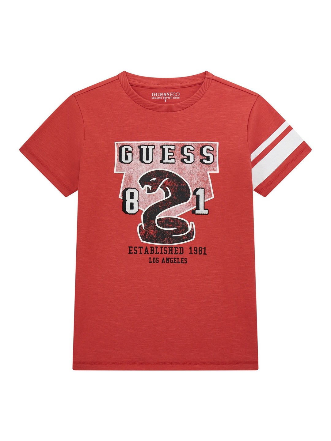 Red Round Neck Short Sleeves Printed T-Shirt