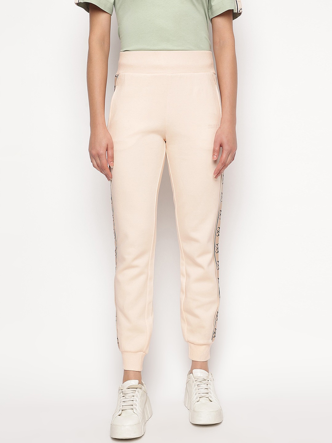 Peach Solid Britney Jogger