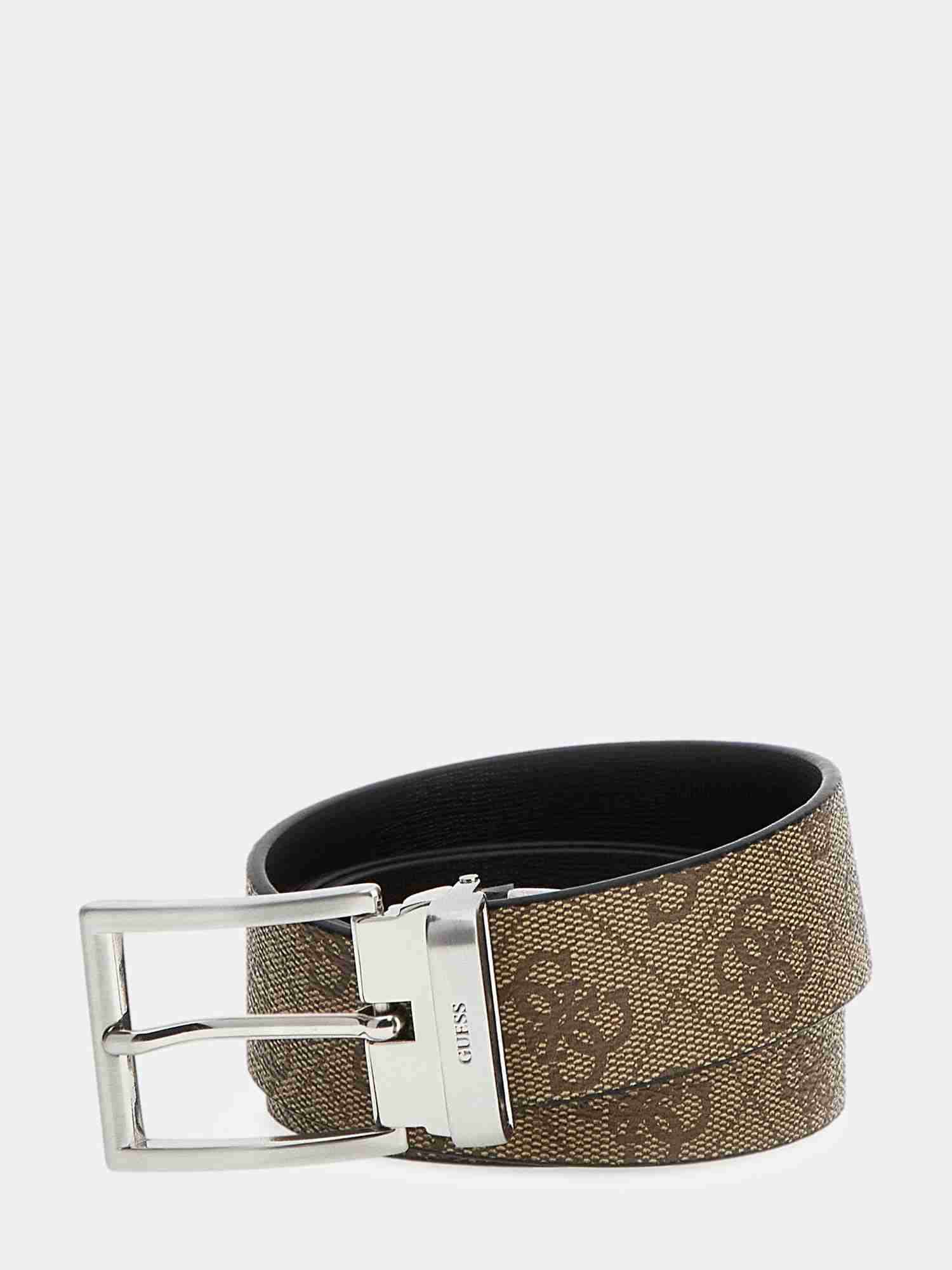 GUESS Brown/Beige Polyurethane Men Belts
