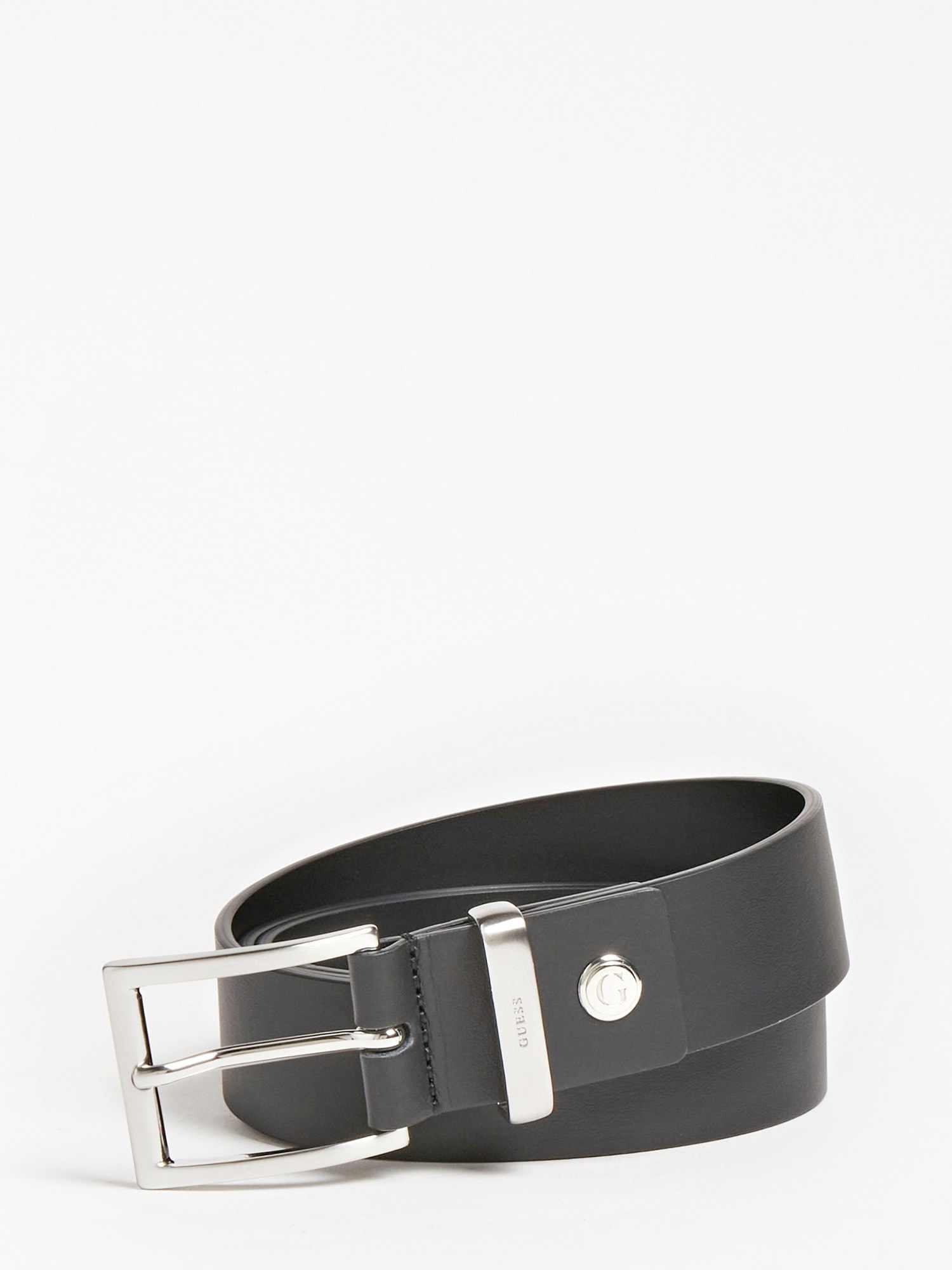 GUESS Black Leather Men Belts