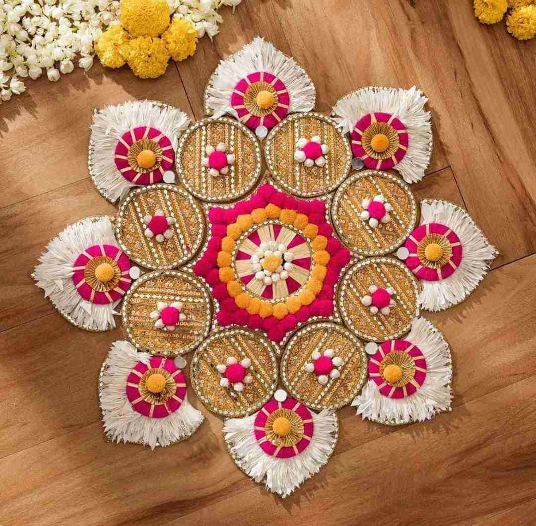 Pom pom rangoli