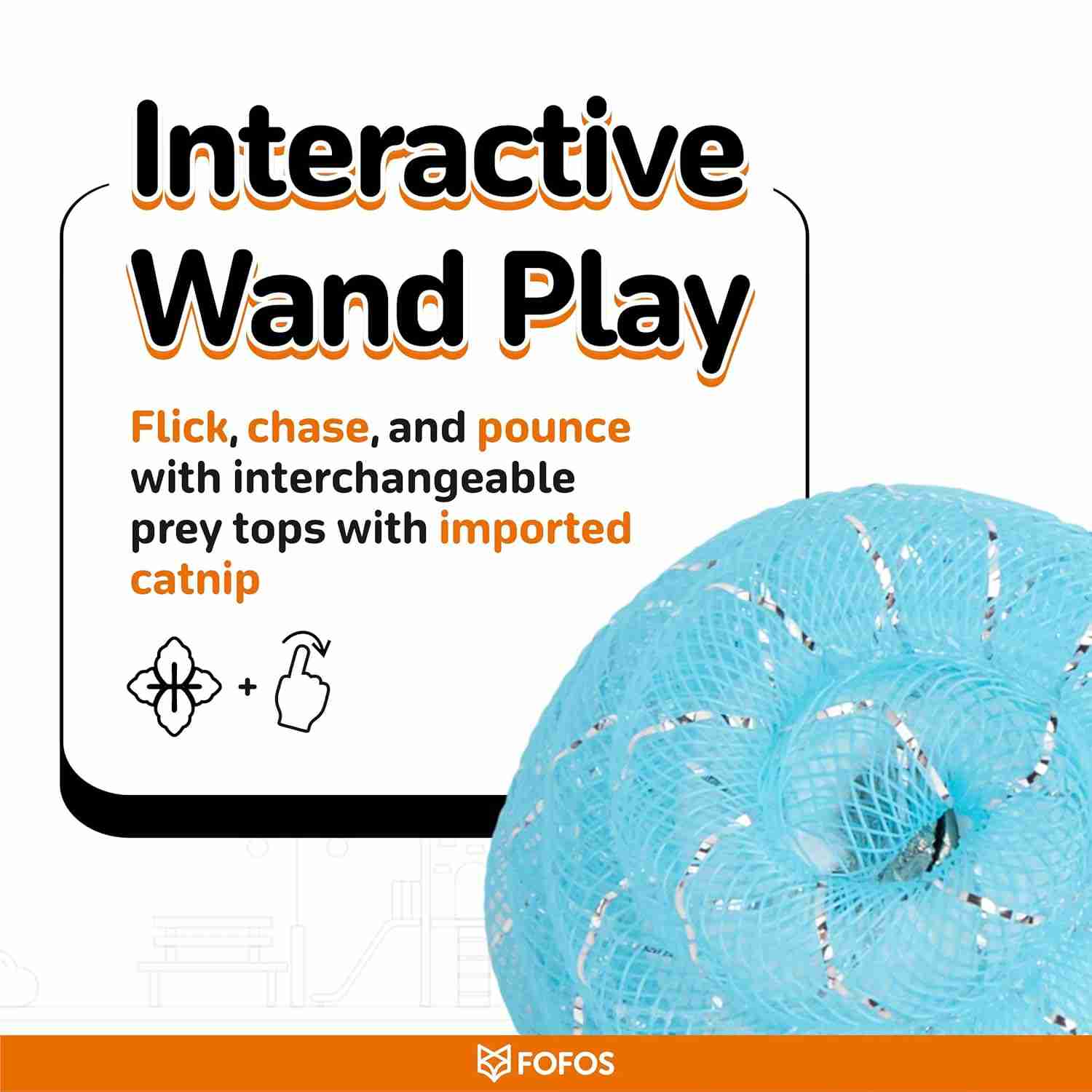 Fofos Sealife Wand Cat Toy, (Pack of 4)