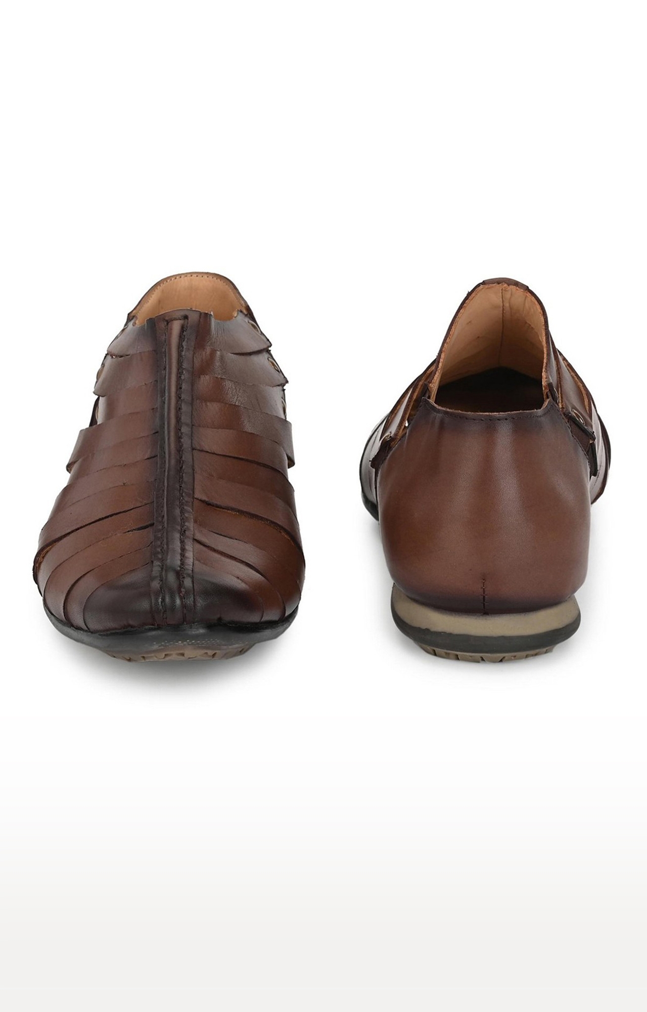 Hitz | Hitz Brown Casual Genuine Leather Sandal with Slip-On Fastening 2