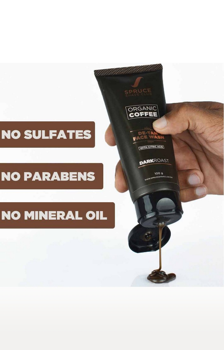 Spruce Shave Club | Spruce Shave Club Organic Coffee De Tan Coffee Face Wash with Citric Acid | Sulfate & Parben Free 3