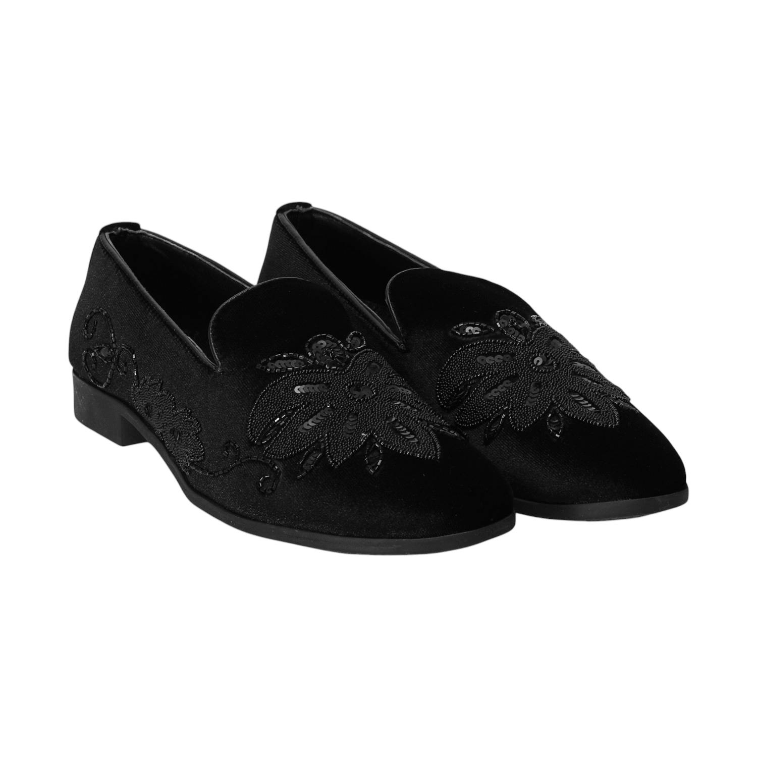 Men Black Joothis/Ethnic  Slip On