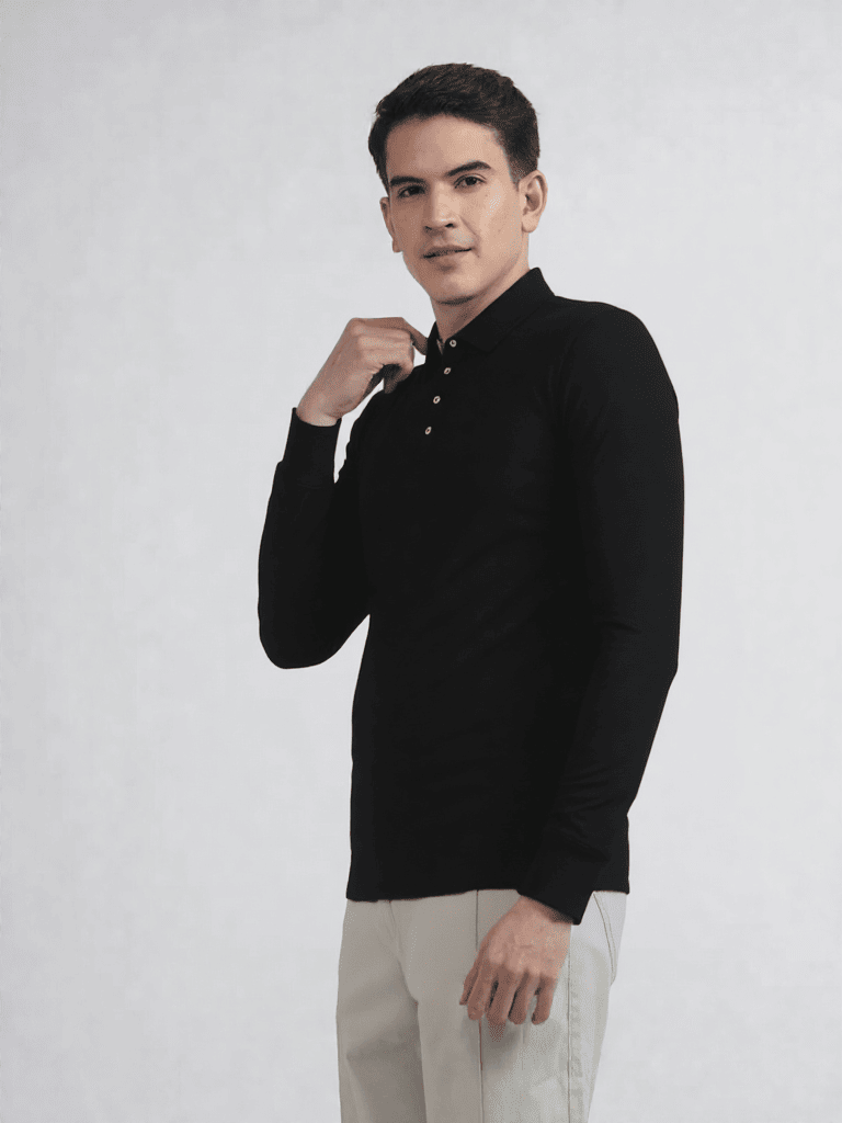 ALBION PREMIUM MENS WINTER CASUAL BLACK T-SHIRT