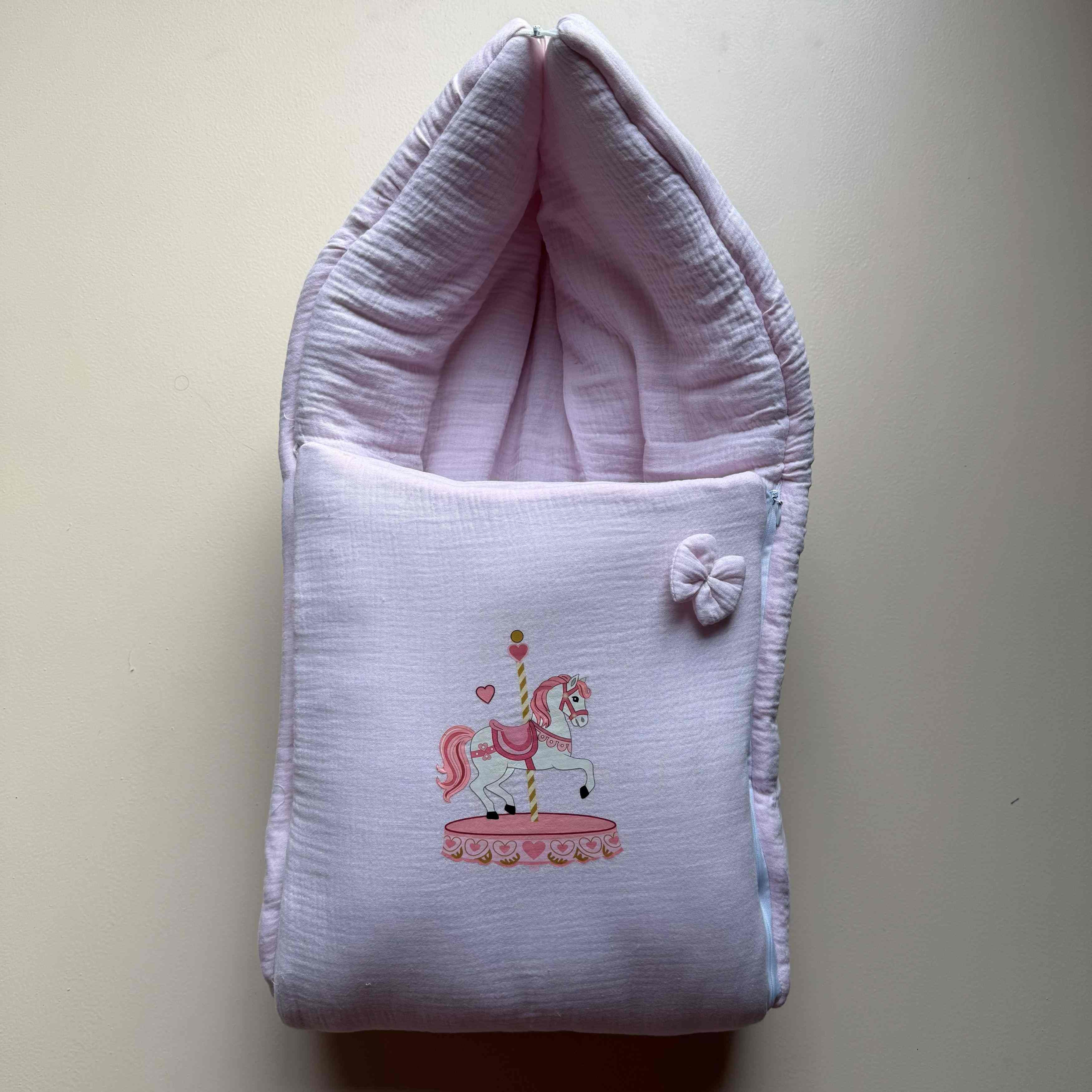 Blush Carousel Muslin Sleeping Bag