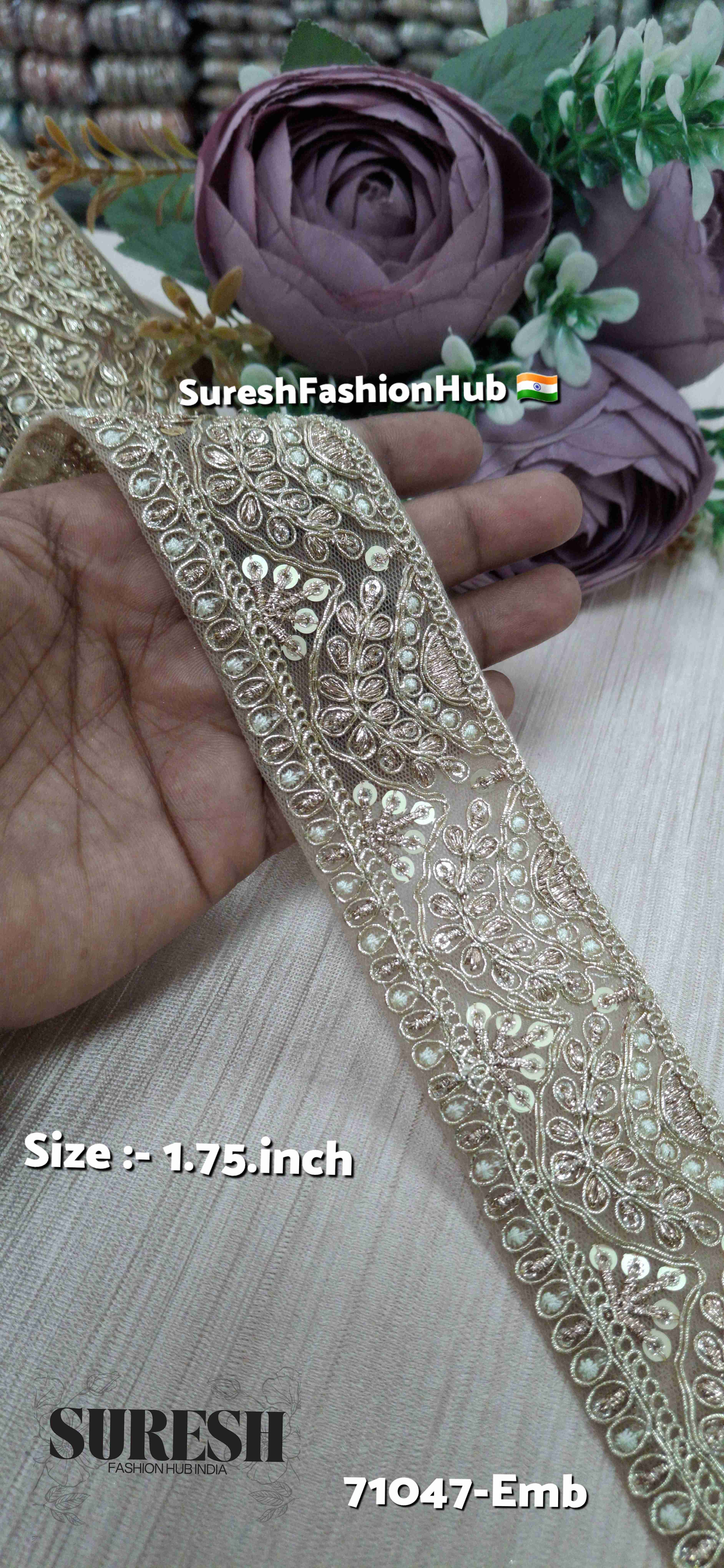 Lightlist Gold Shimmer Embroidery Lace