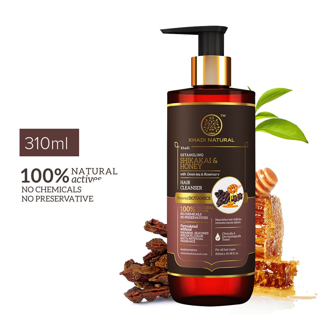 KHADI NATURAL Shikakai & Honey Hair Cleanser-Powered Botanics