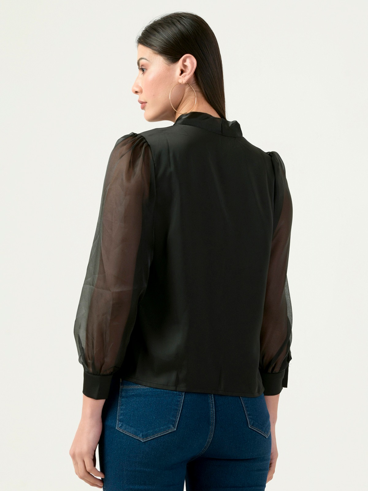 Albion Women Smart Premium Black Blouson Top