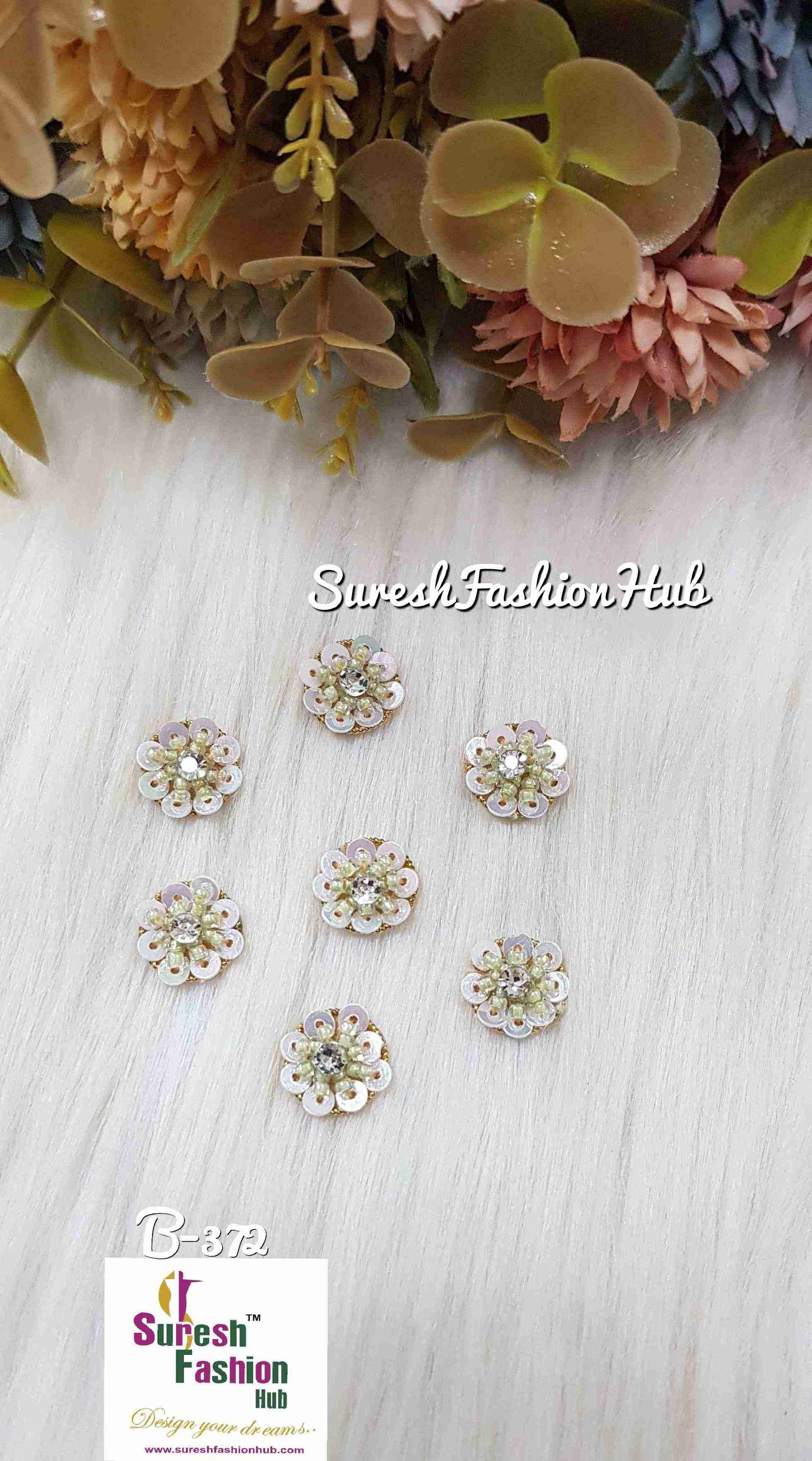 Olive Glam Bead Sequin Buttons