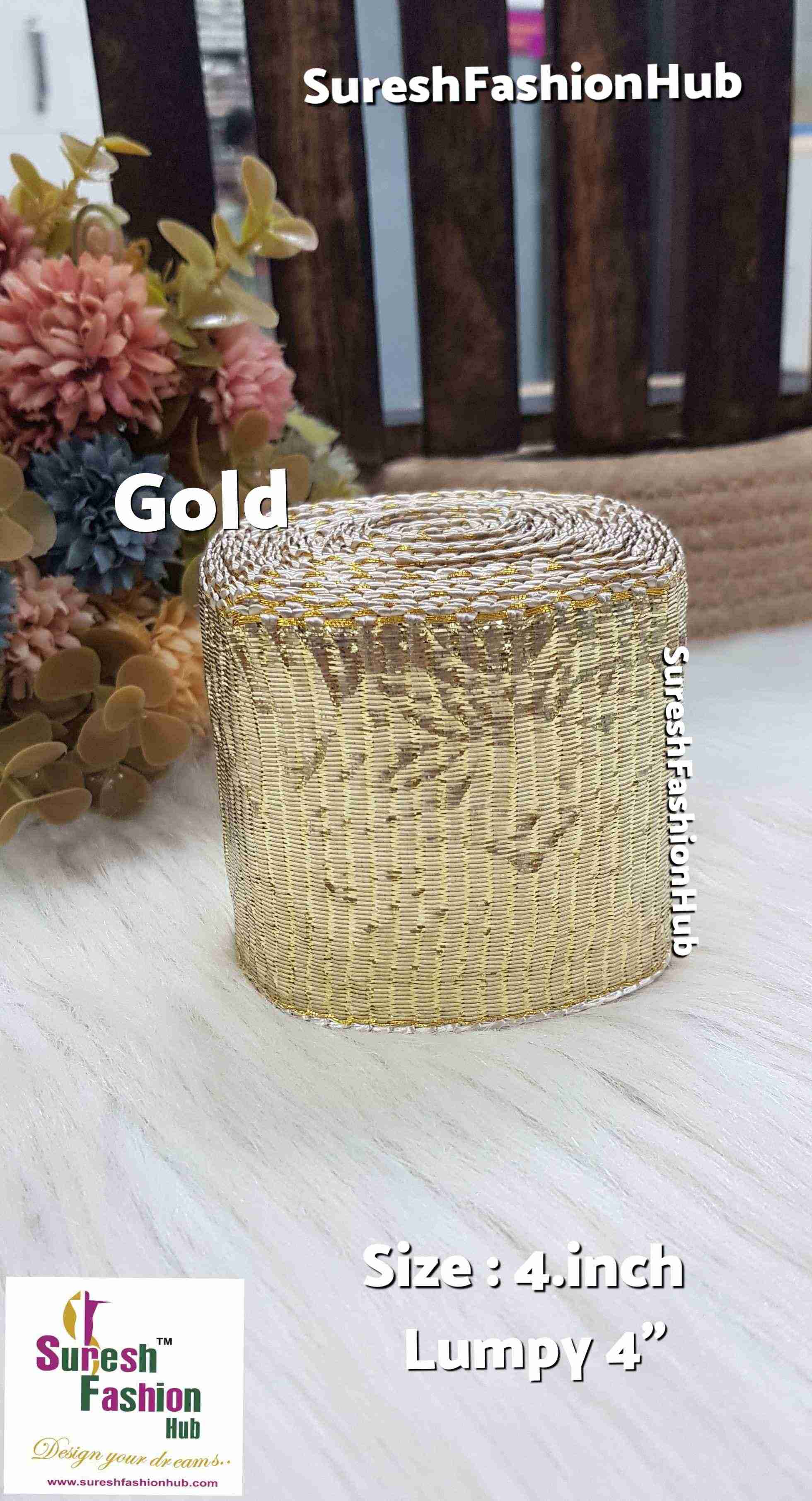 Golden Lumpi Gota Border 4'' inch