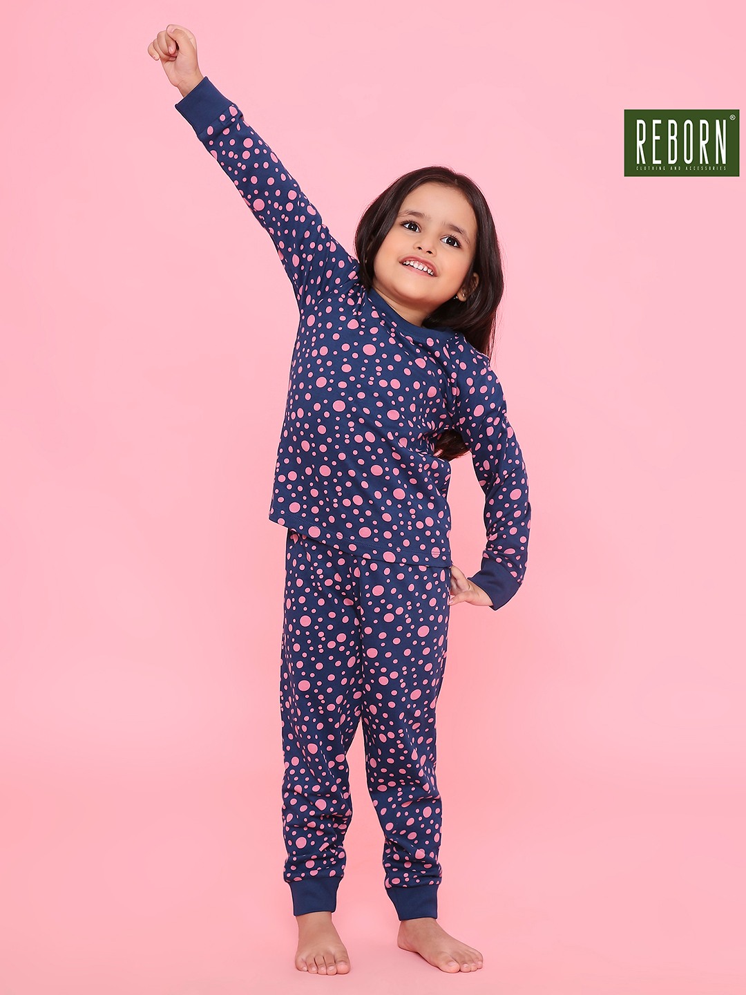 Girls- 2 piece printed cotton jogger lounge set